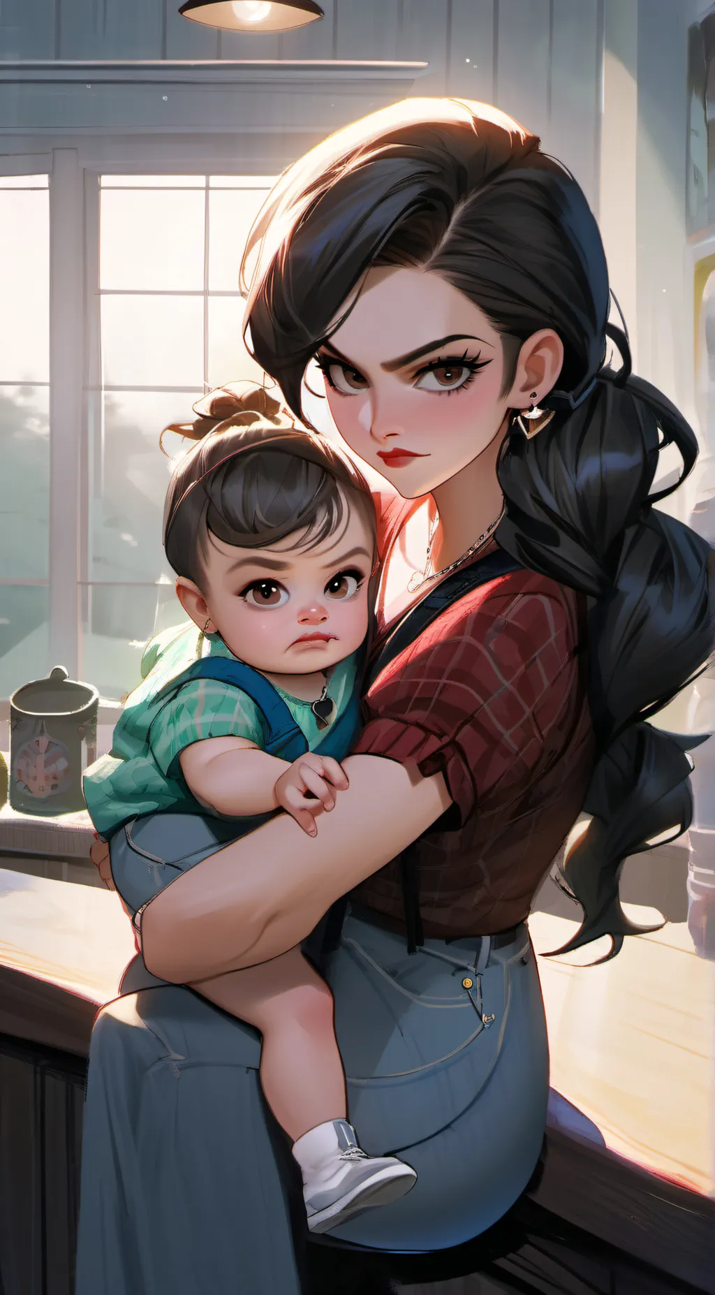 ai character: lacy background