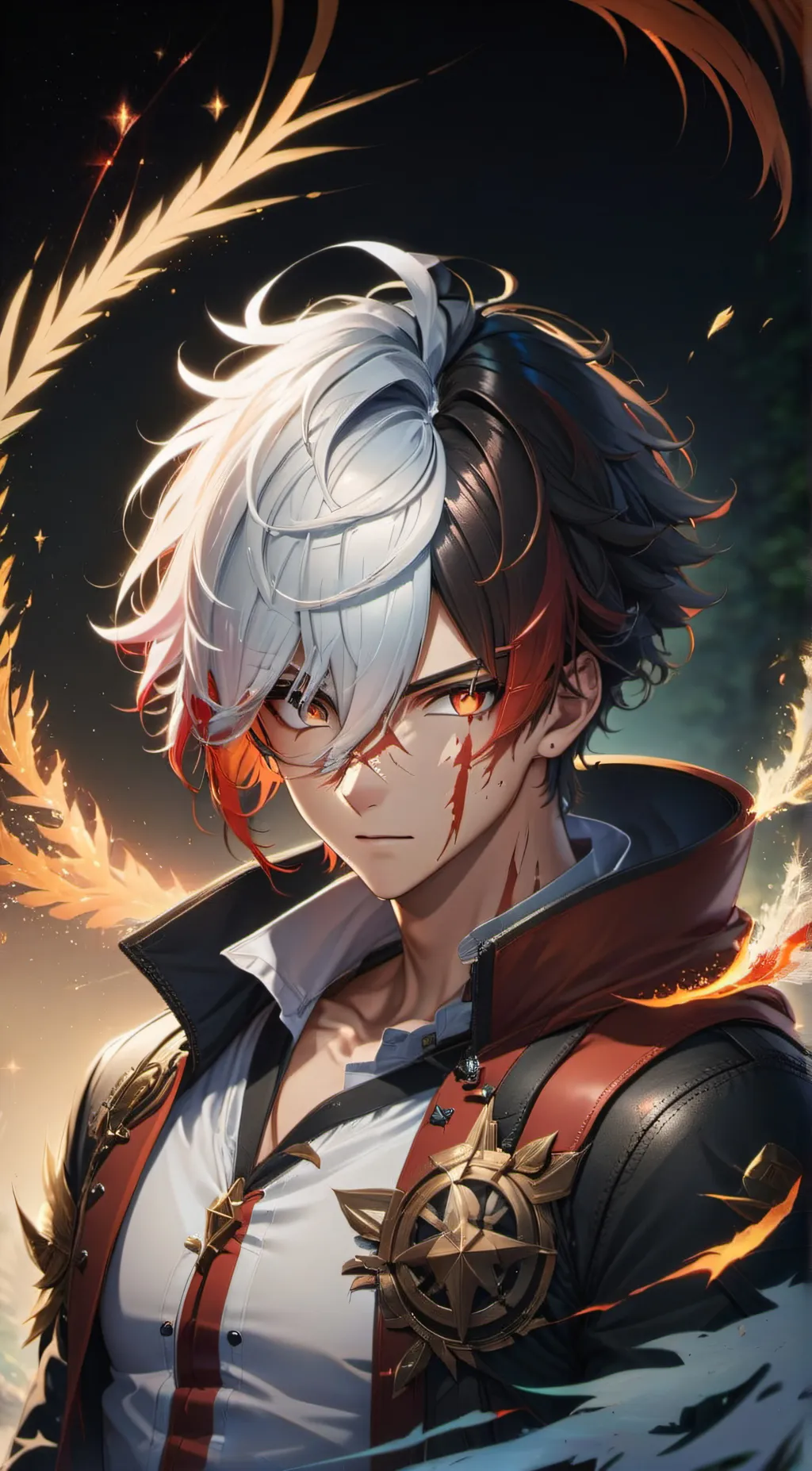 ai character: Shoto Todoroki  background