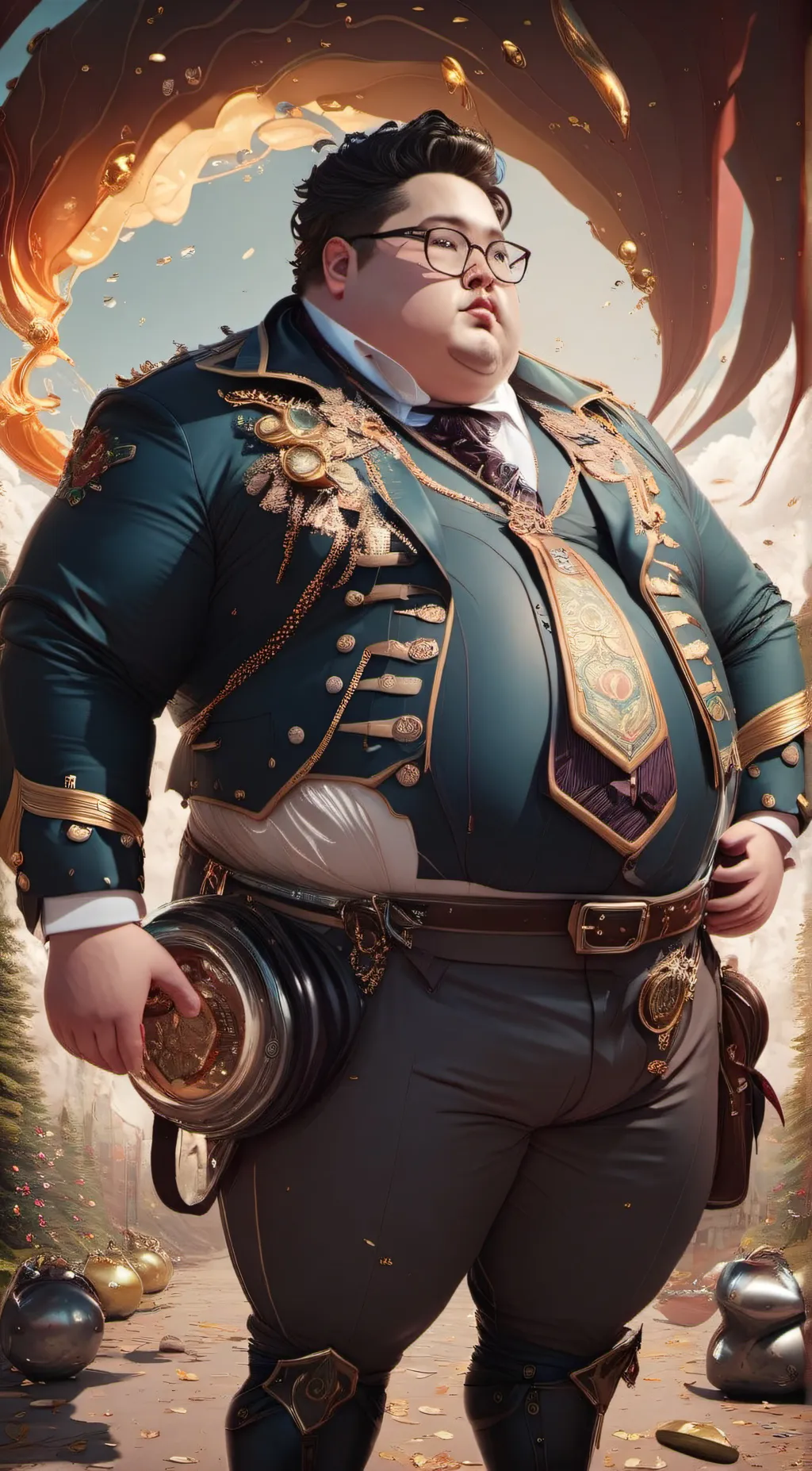 ai character: fat boy  background