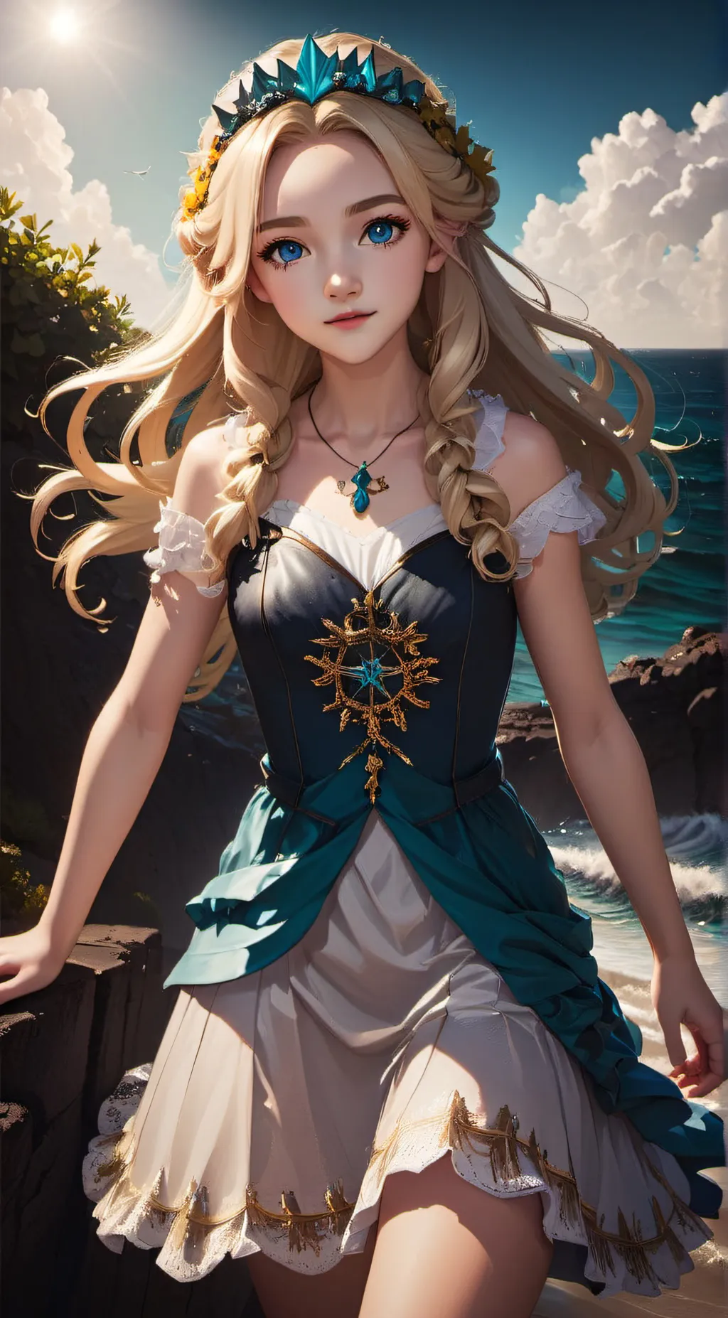 ai character: aqua background