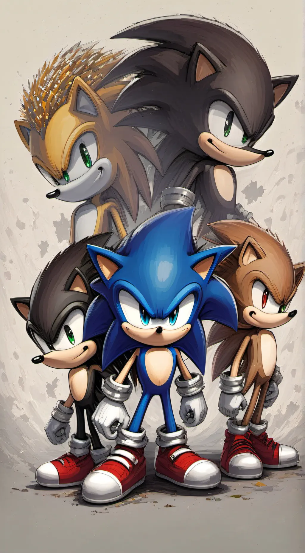 ai character: sonic,shadow,silvr background
