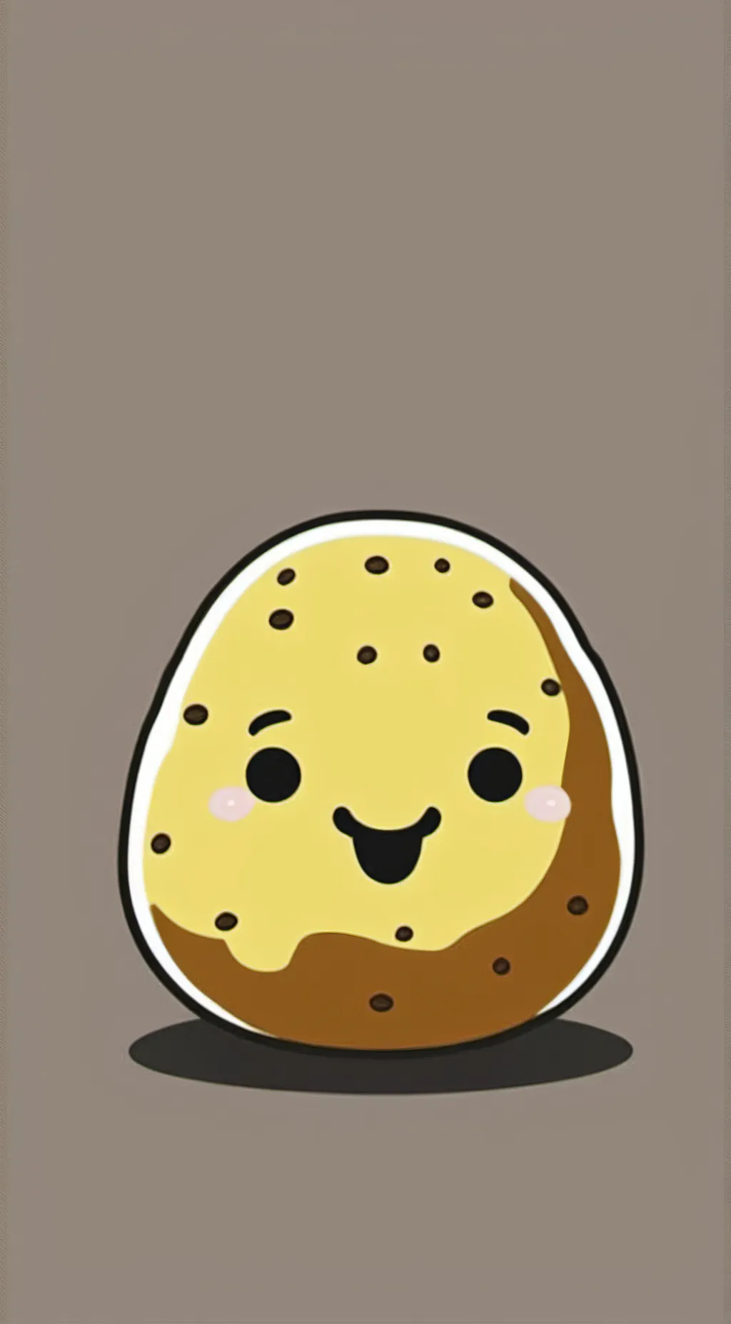 ai character: P O T A T O background