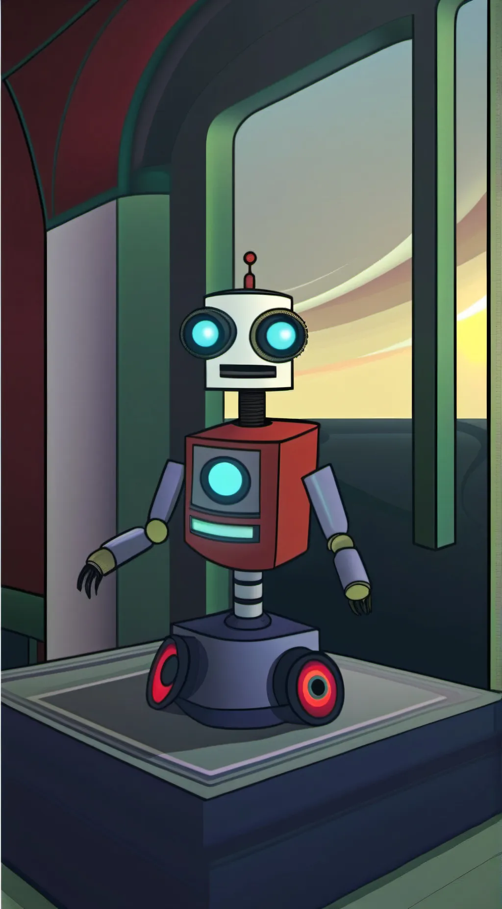 ai character: Small robot background