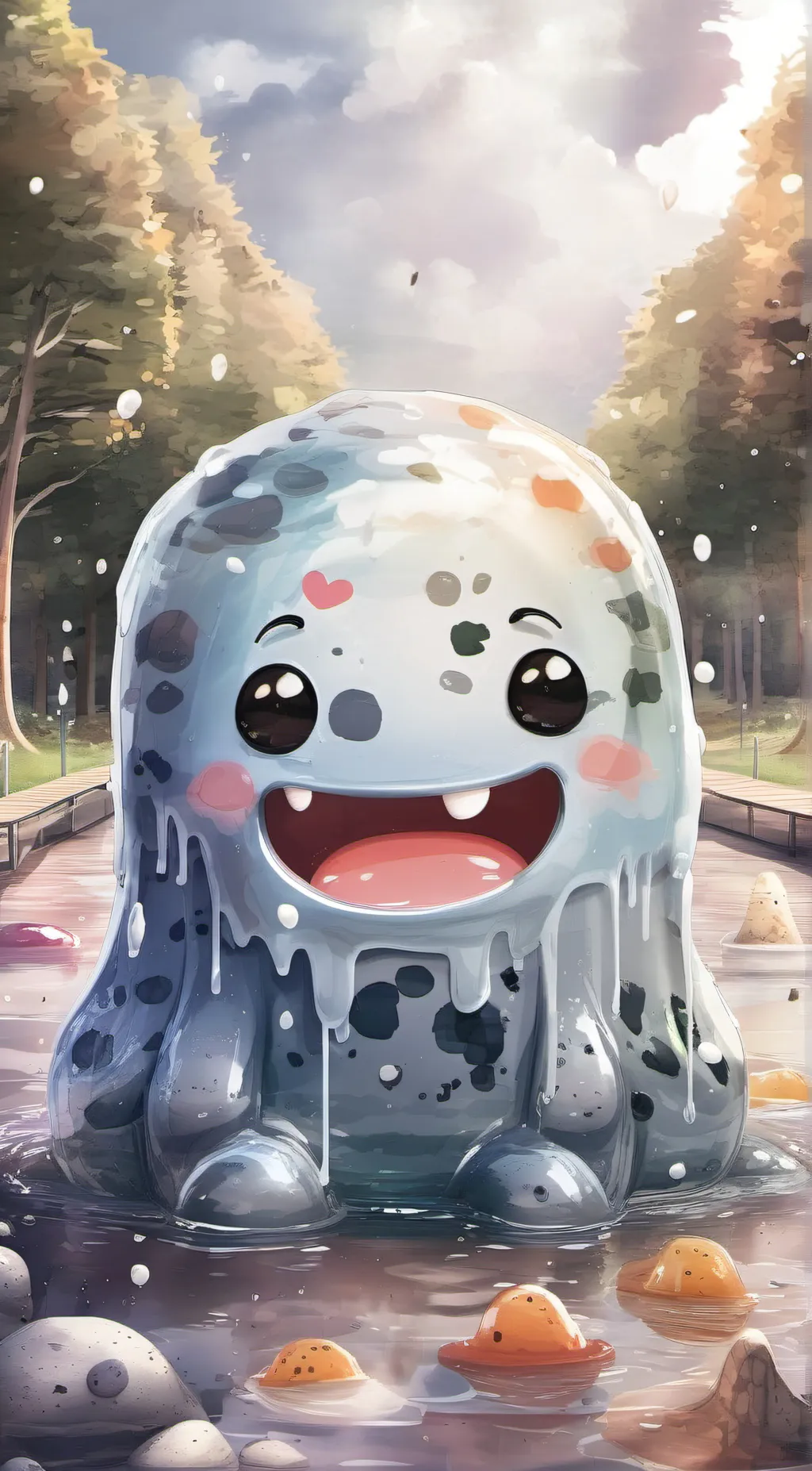 ai character: slimy ❤️ background