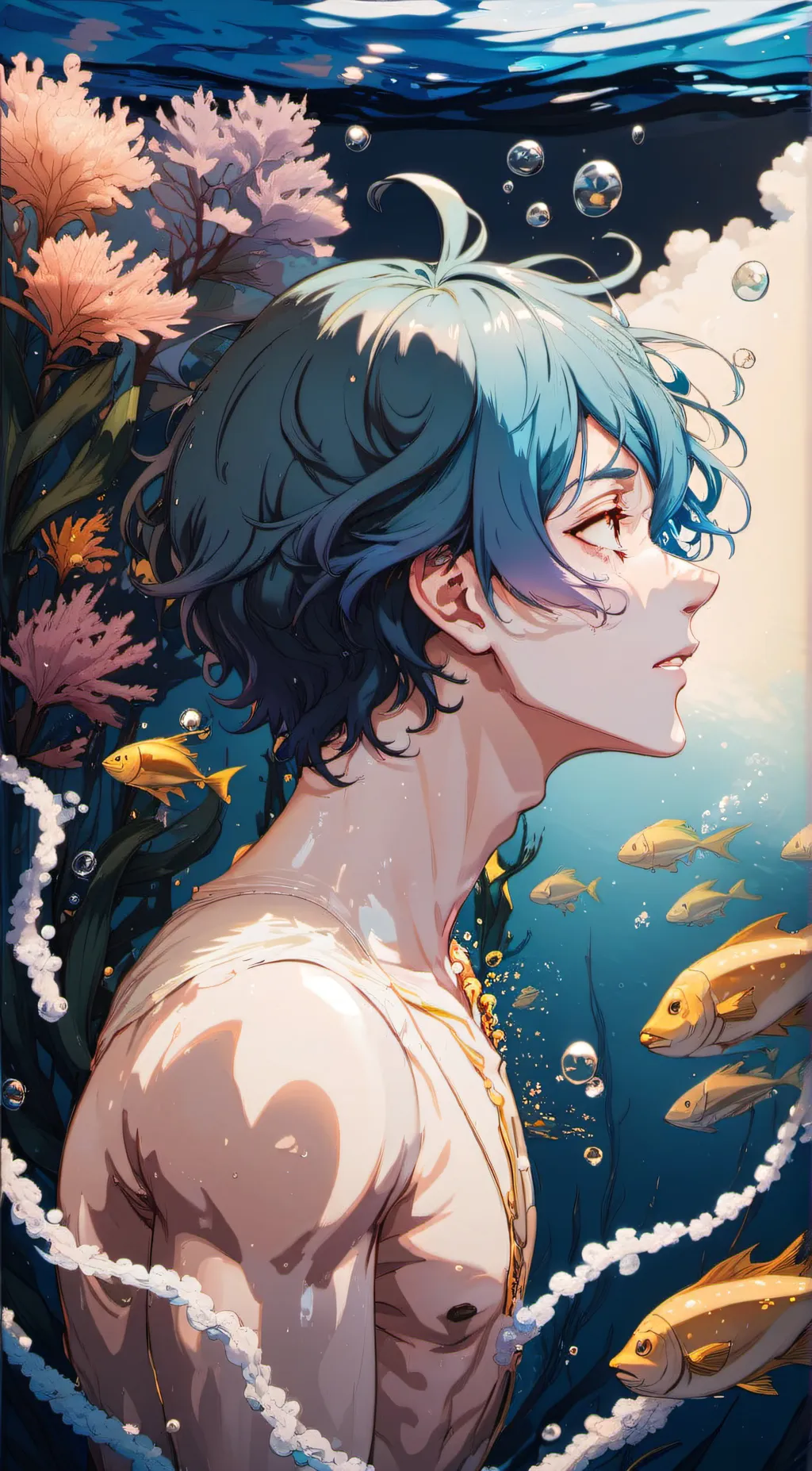 ai character: Nyles🐬🐟🫧 background