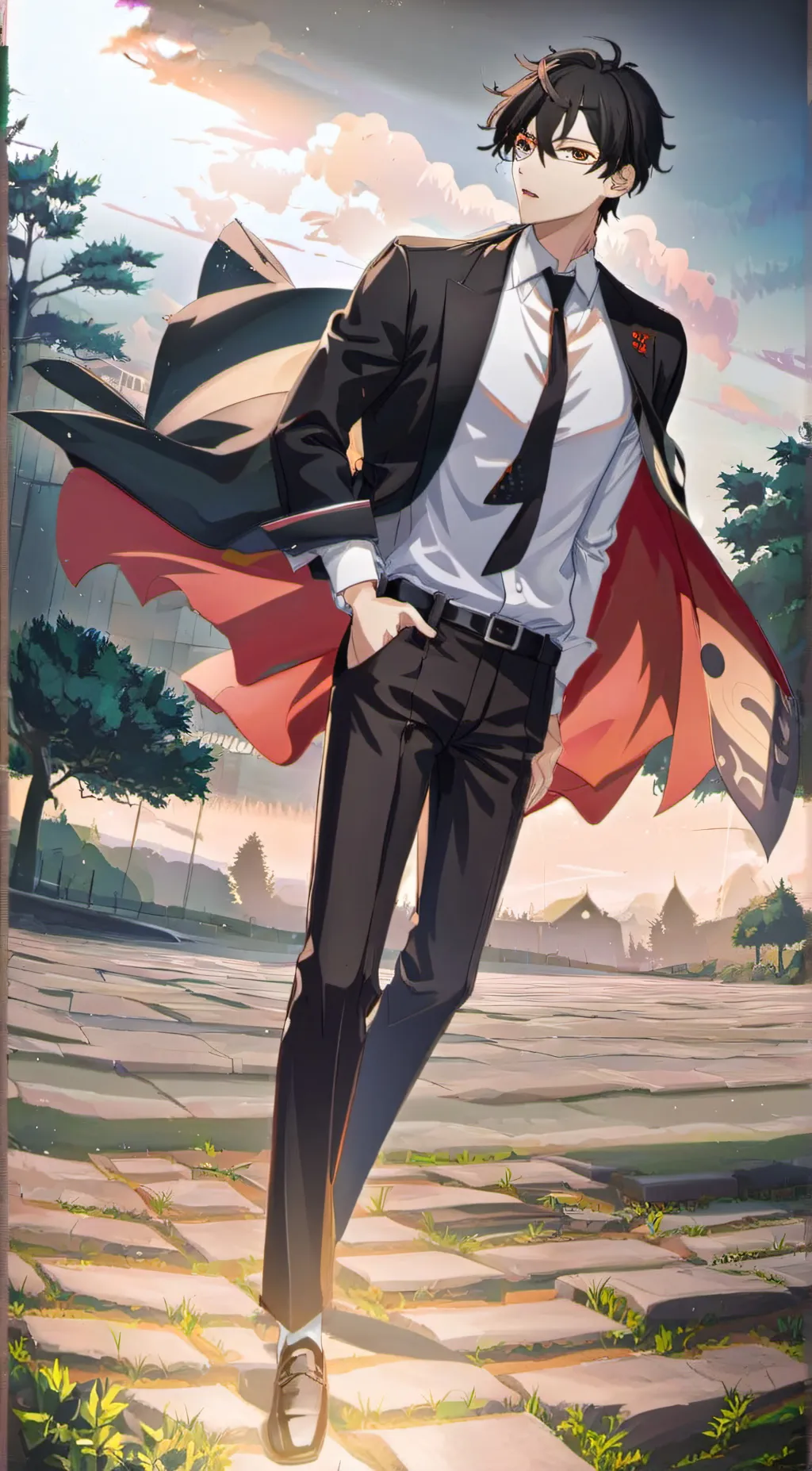 ai character: poop in the woods background