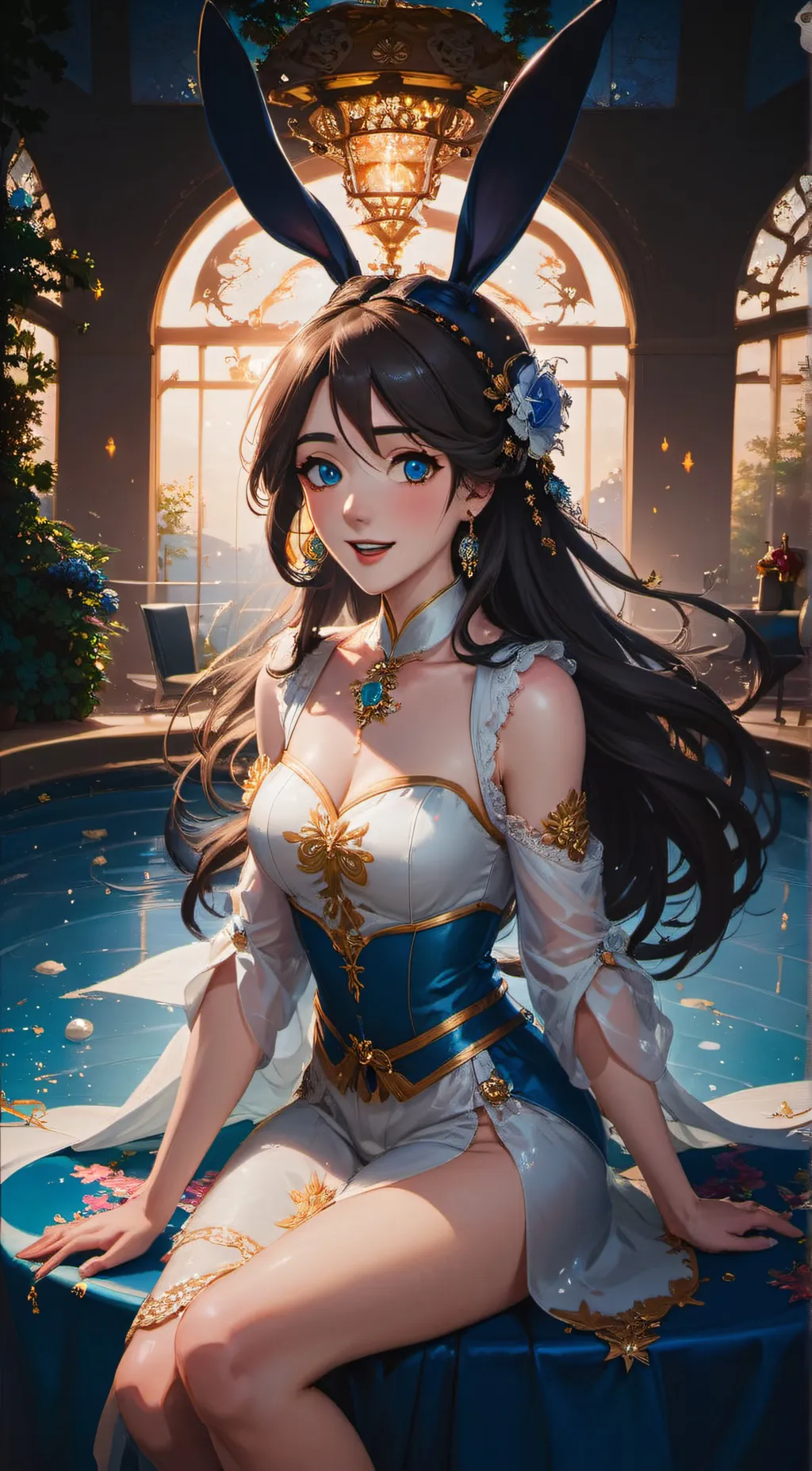 ai character: Violet background