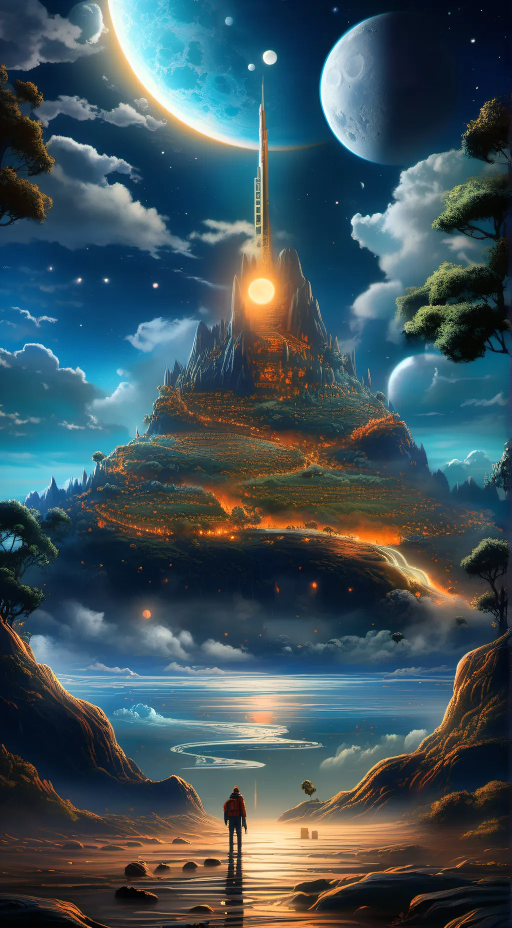 ai character: Moon background