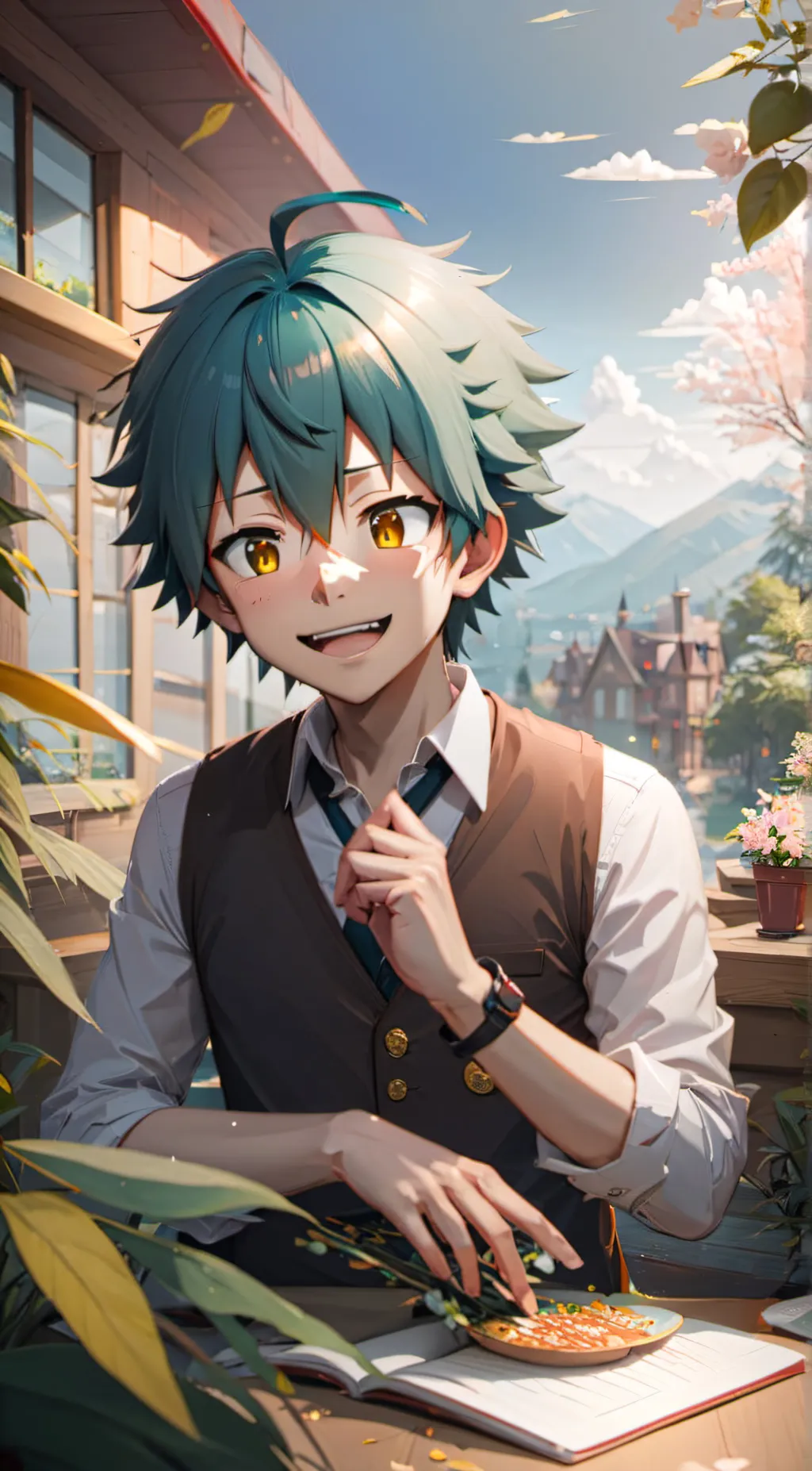 ai character: bakugo  background