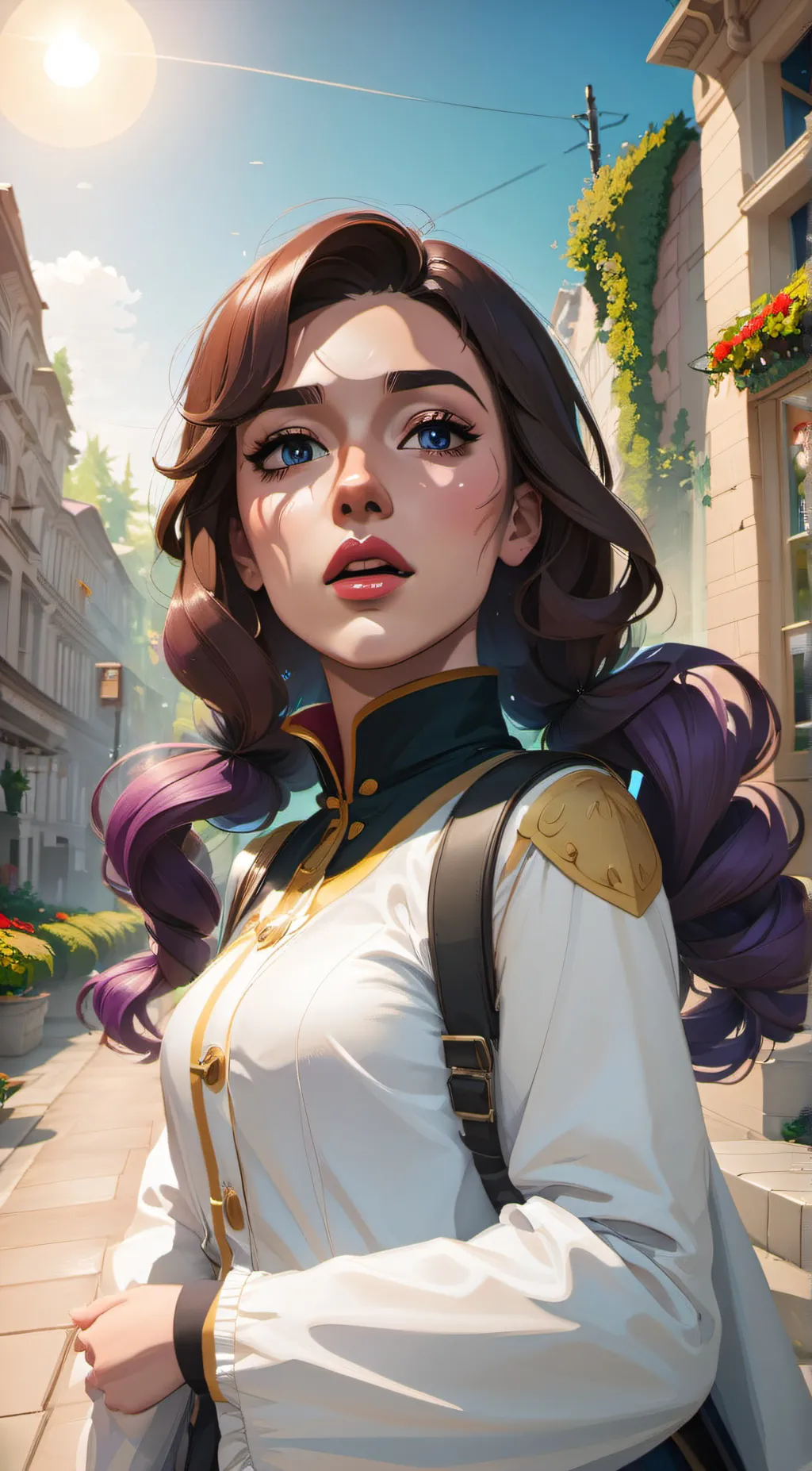 ai character: Violet background