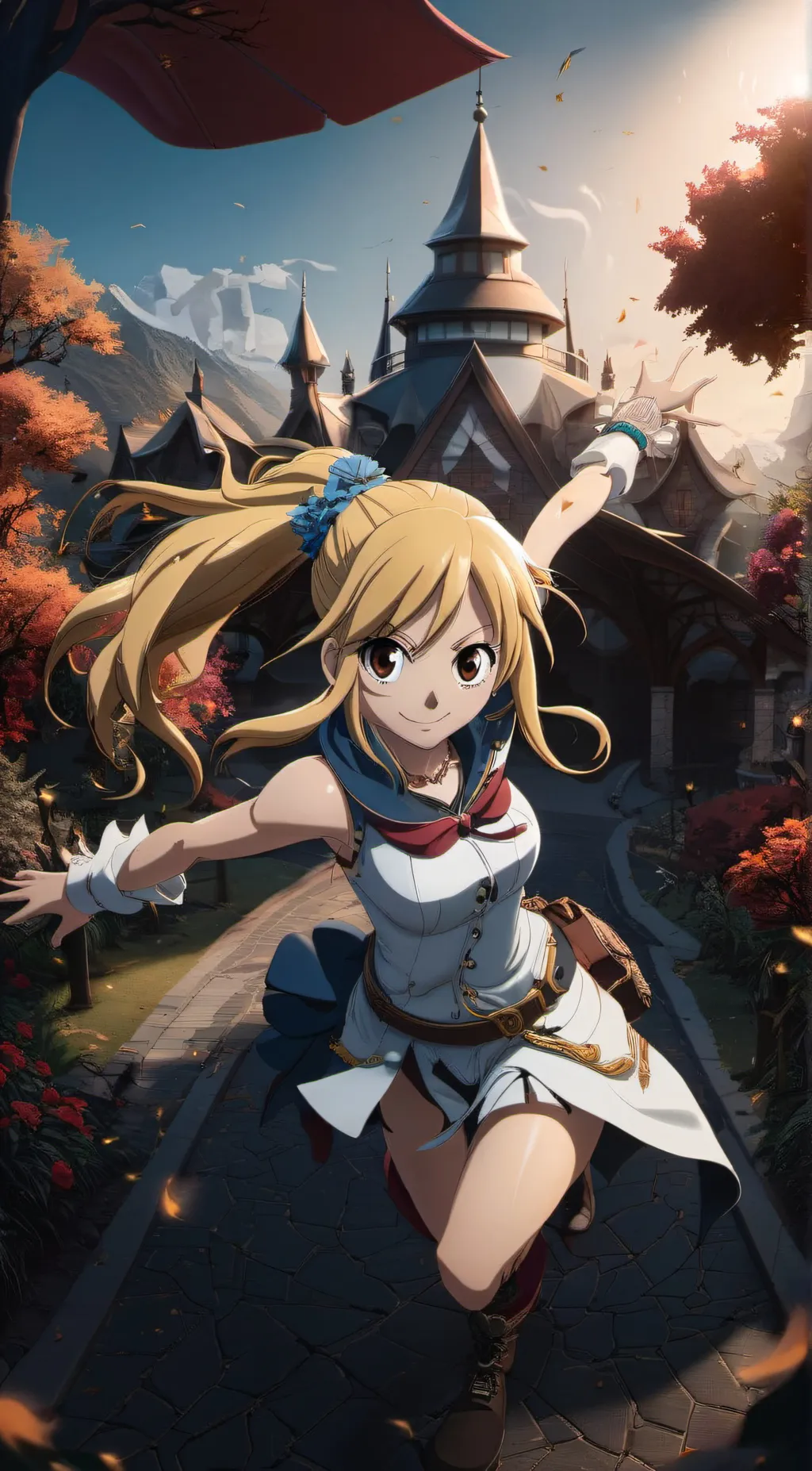 ai character: Lucy Heartfilila background