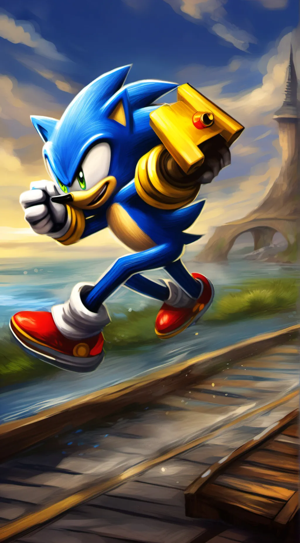 ai character: Sanic hegehog background