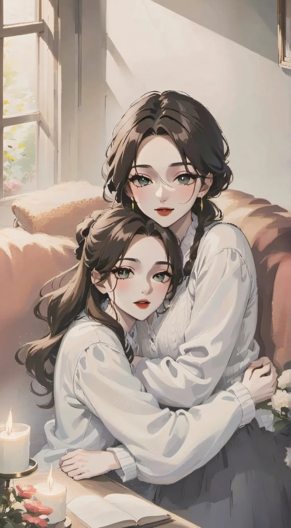 ai character: Mia and Naomi background