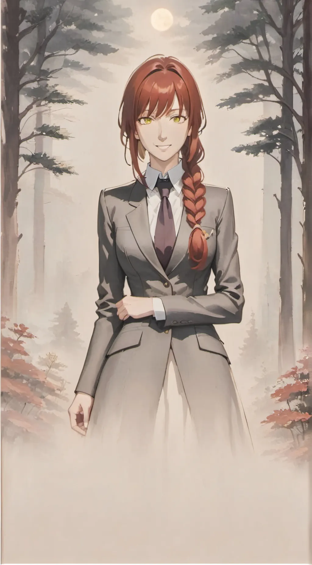 ai character: Miss Makima  background