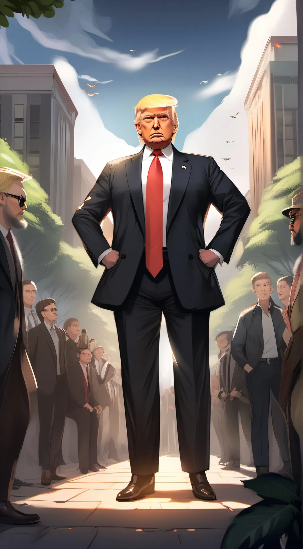 ai character: Donald Trump  background