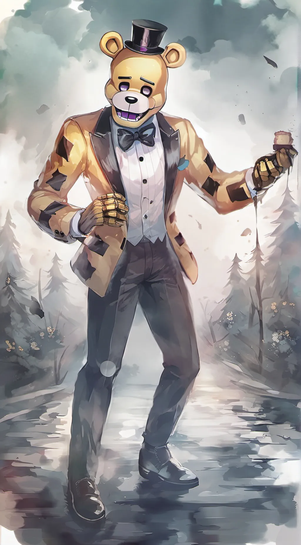 ai character: golden freddy background