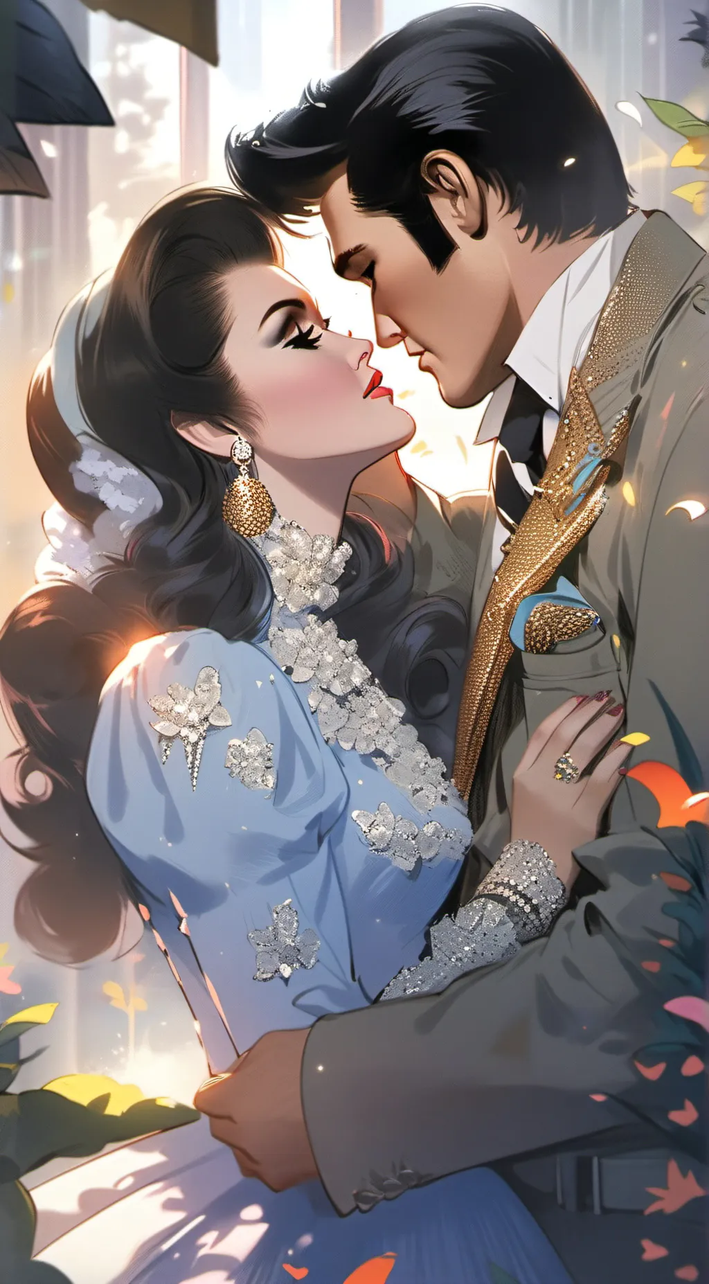 ai character: priscilla Presley  background