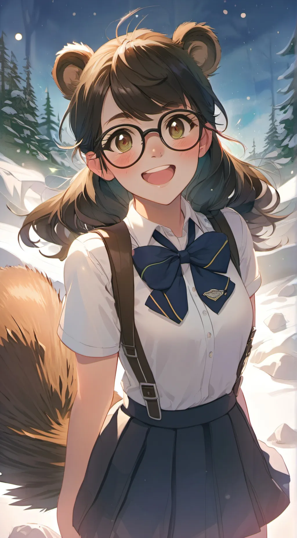 ai character: Emma brown background