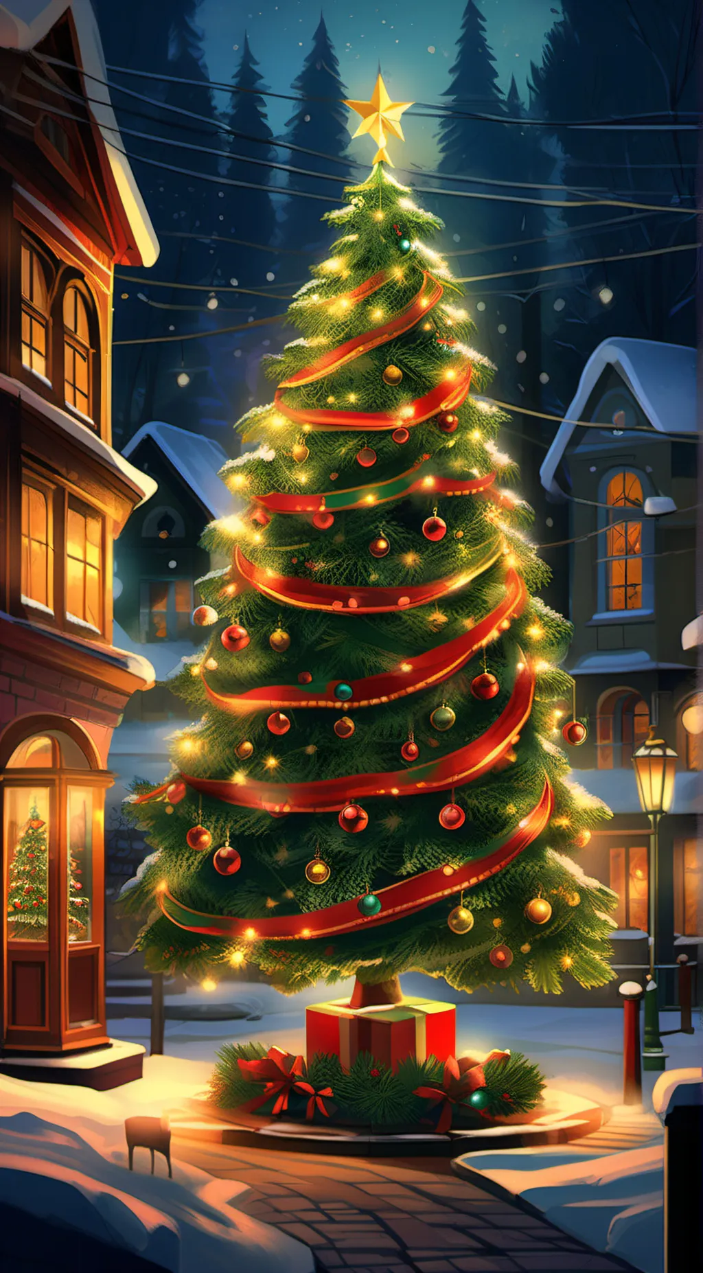 ai character: Country(christmas) background