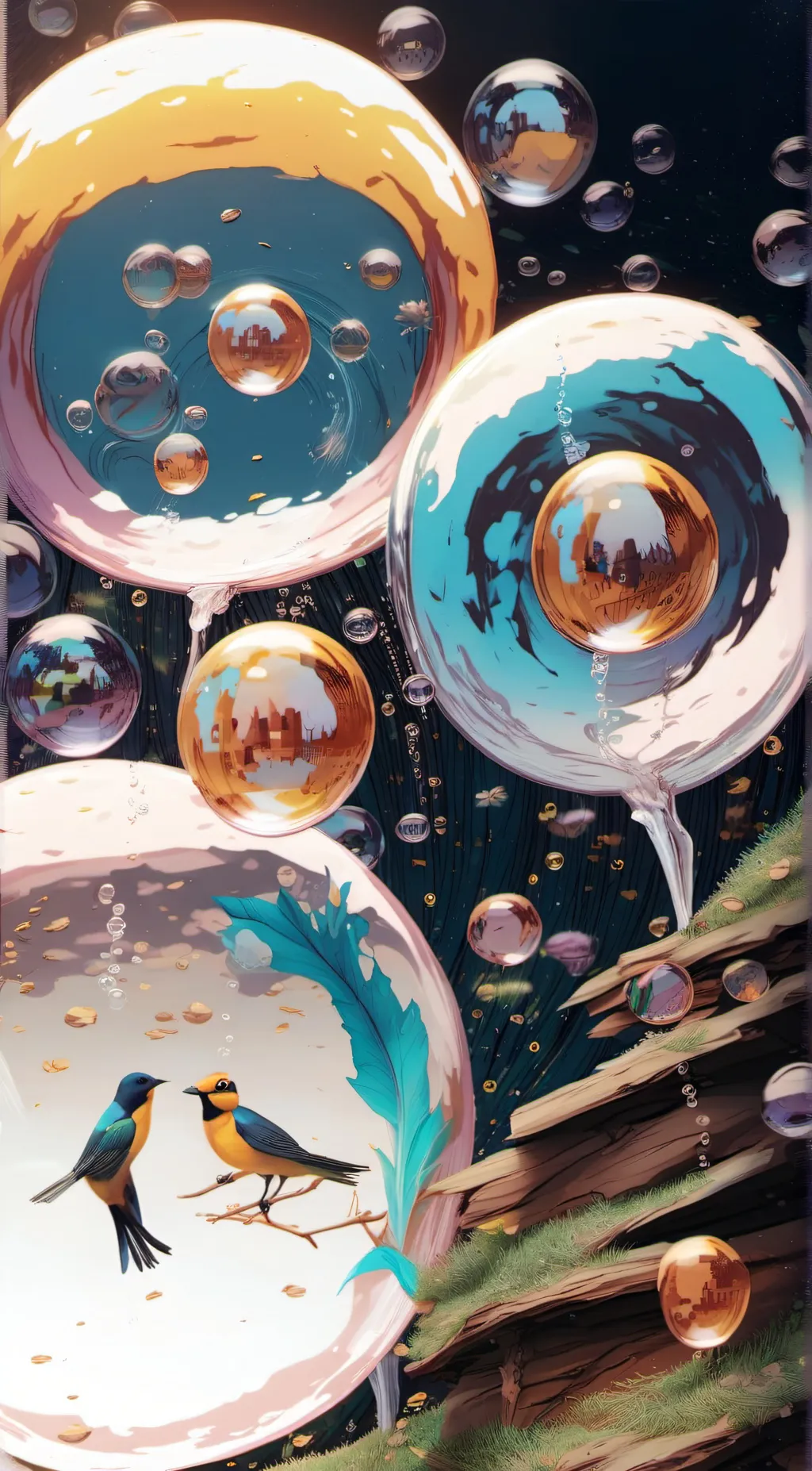 ai character: bubble background