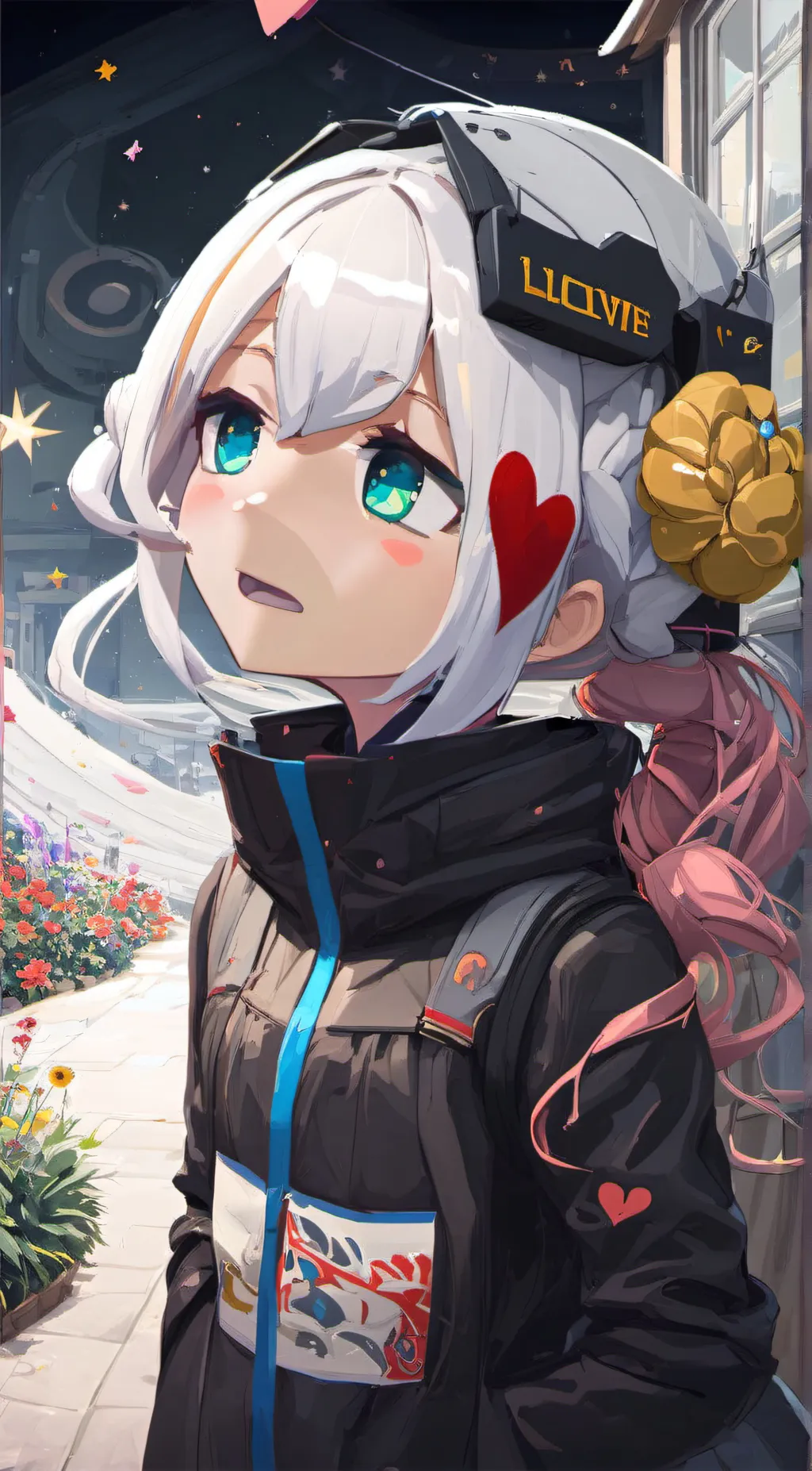 ai character: She has a crush on background