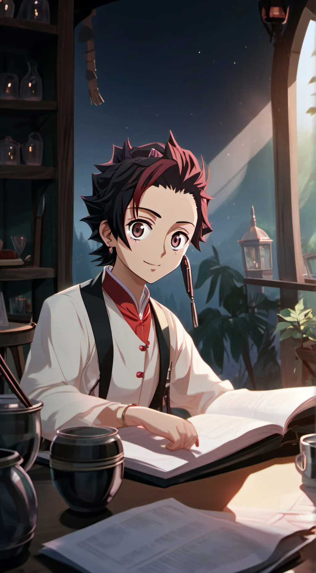 ai character: tanjiro background