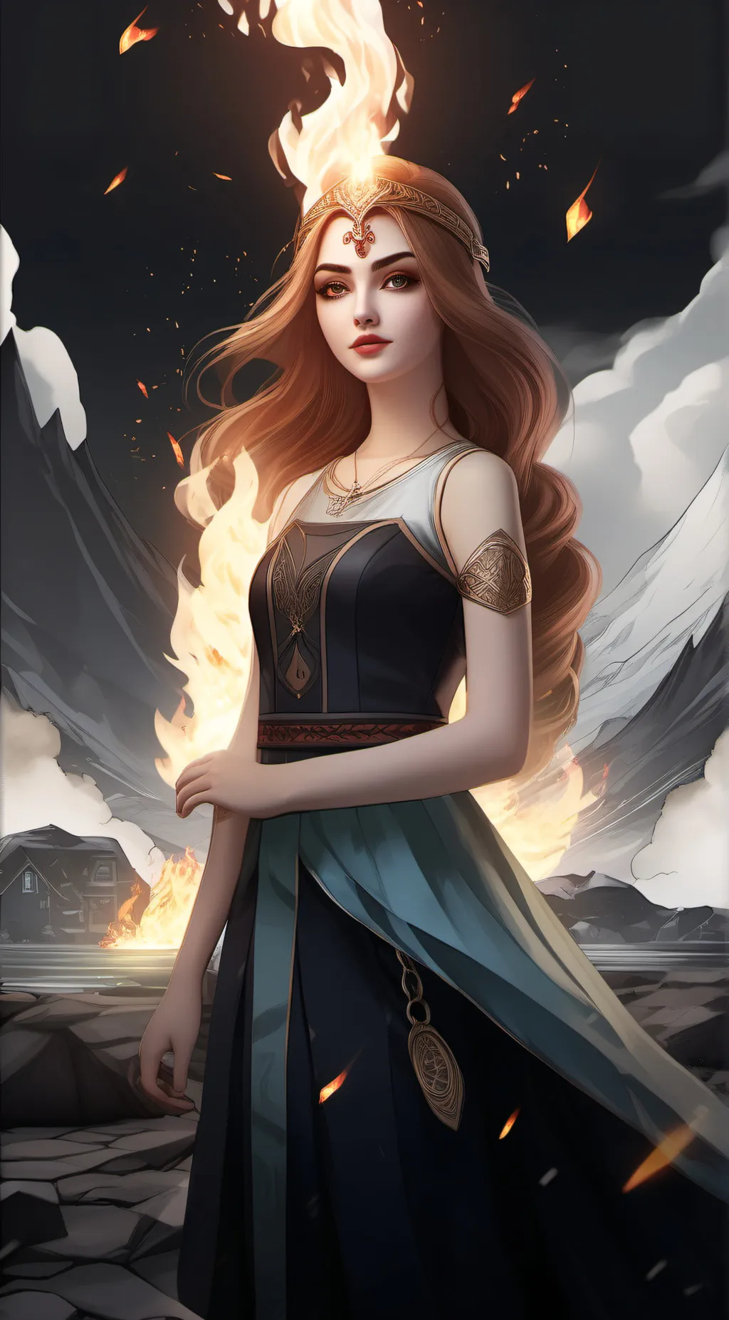 ai character: Amber background