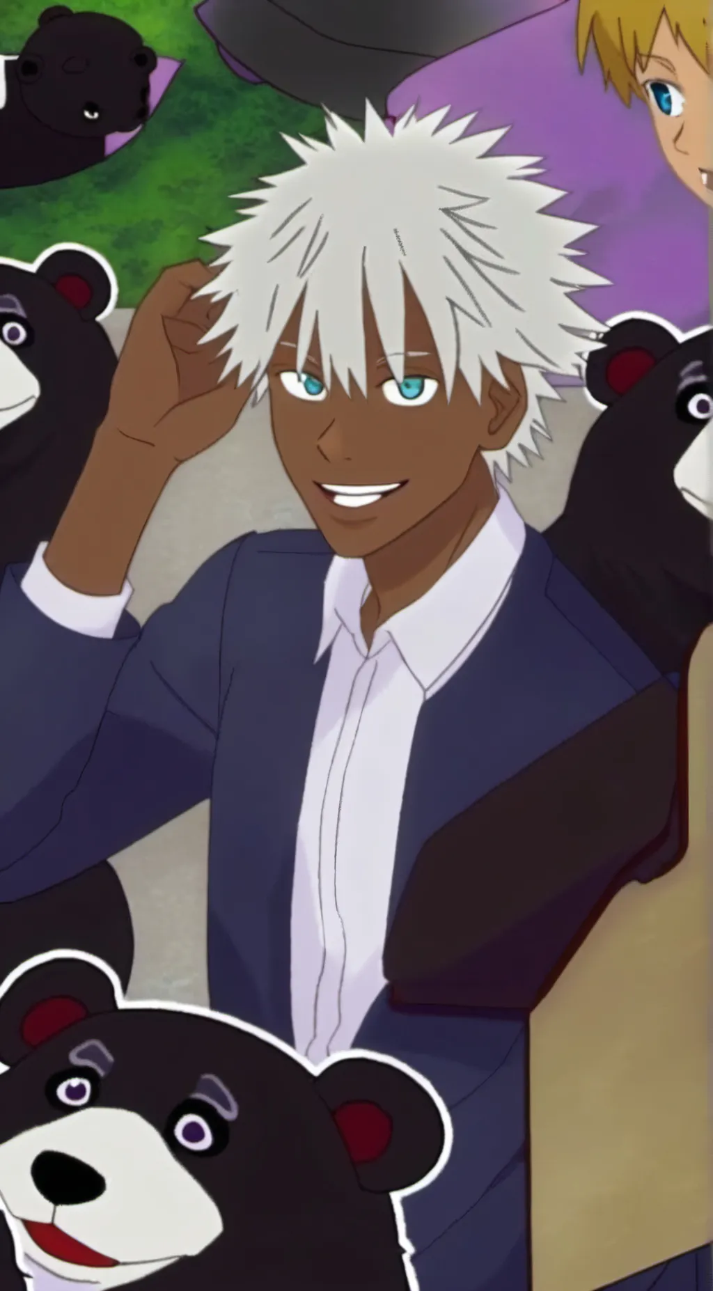 ai character: Black Gojo background