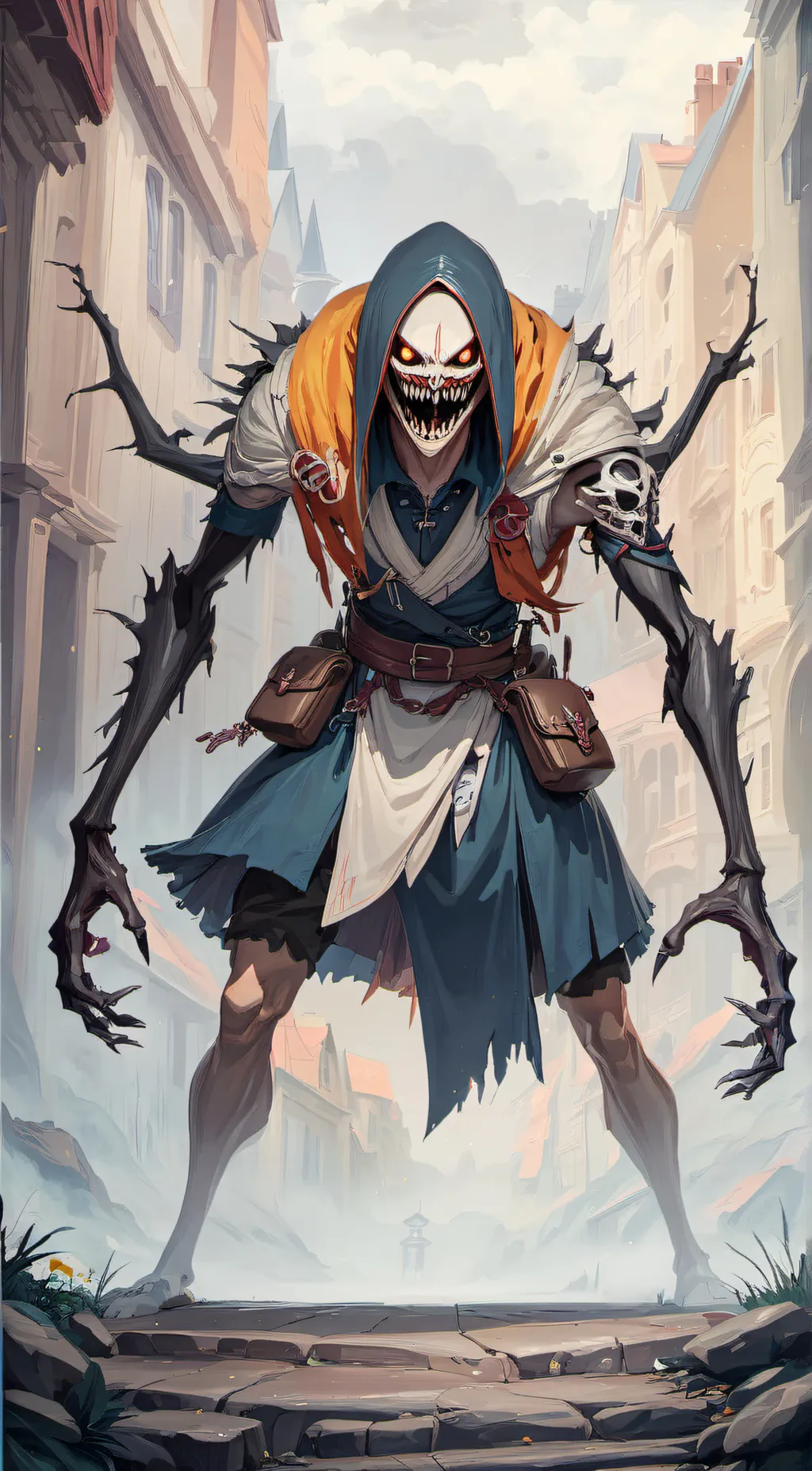 ai character: Grave background