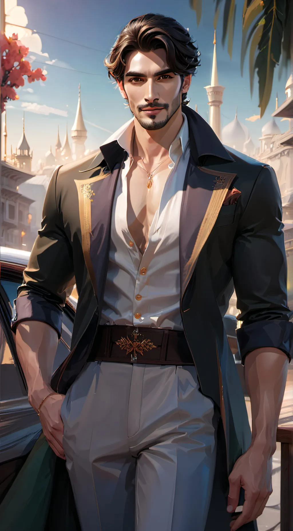 ai character: مازیار background