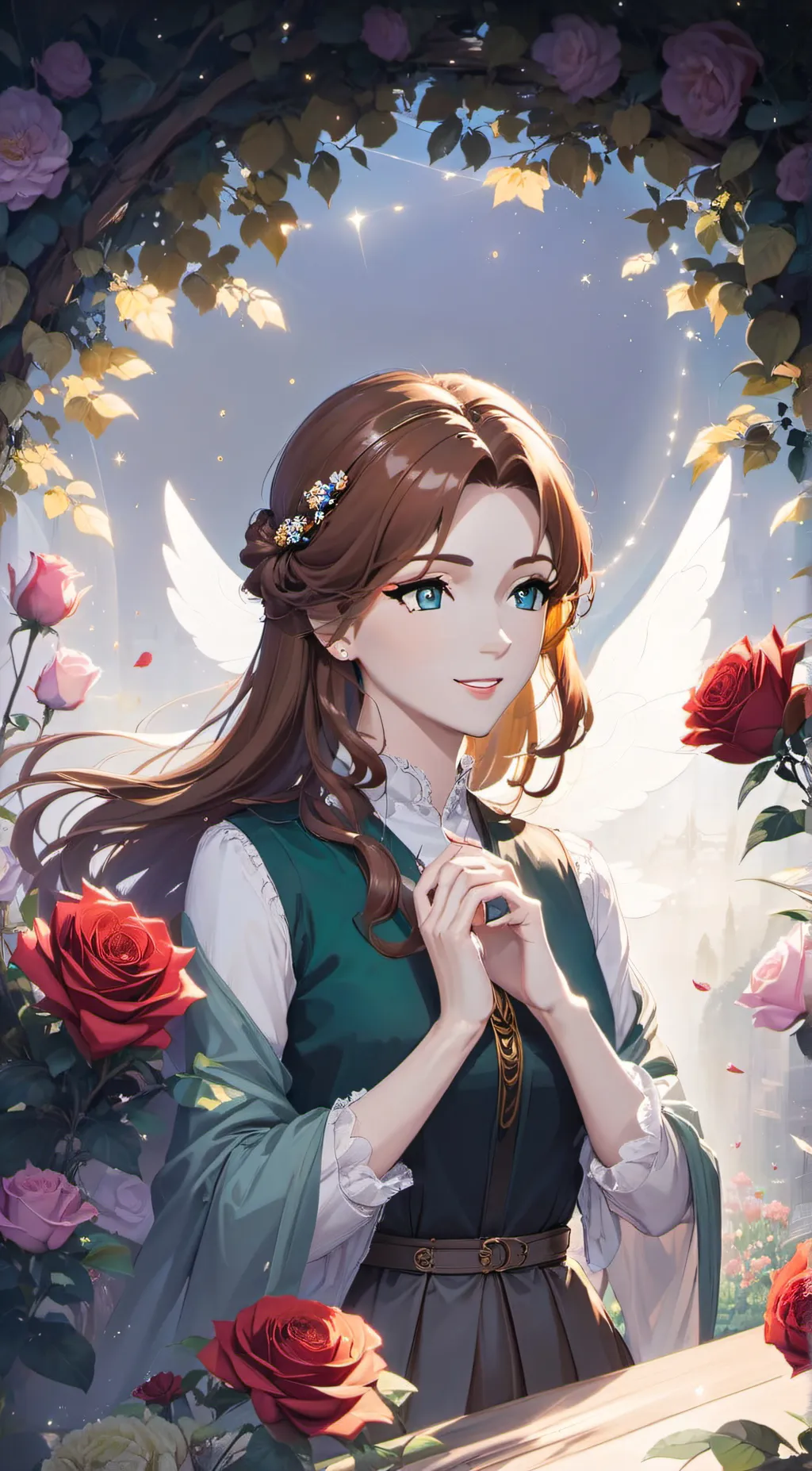 ai character: rose background