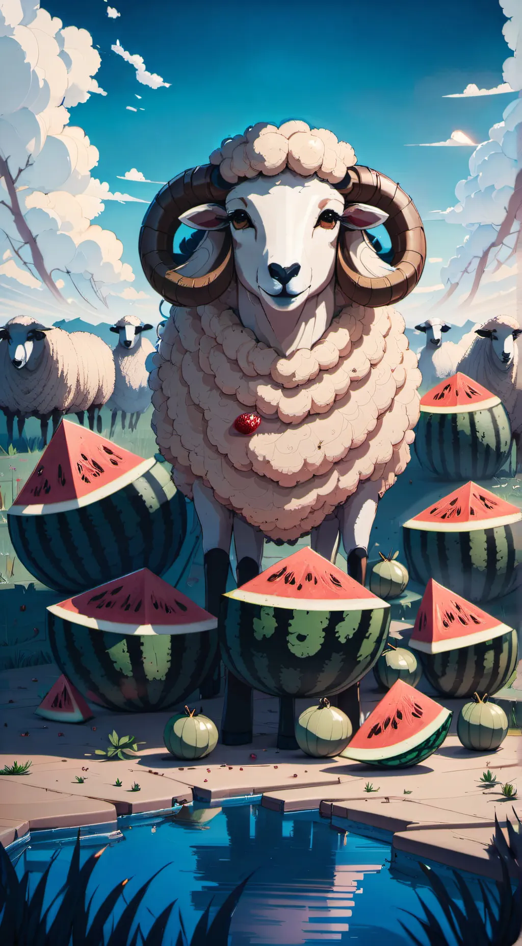 ai character: Pomegranate  background