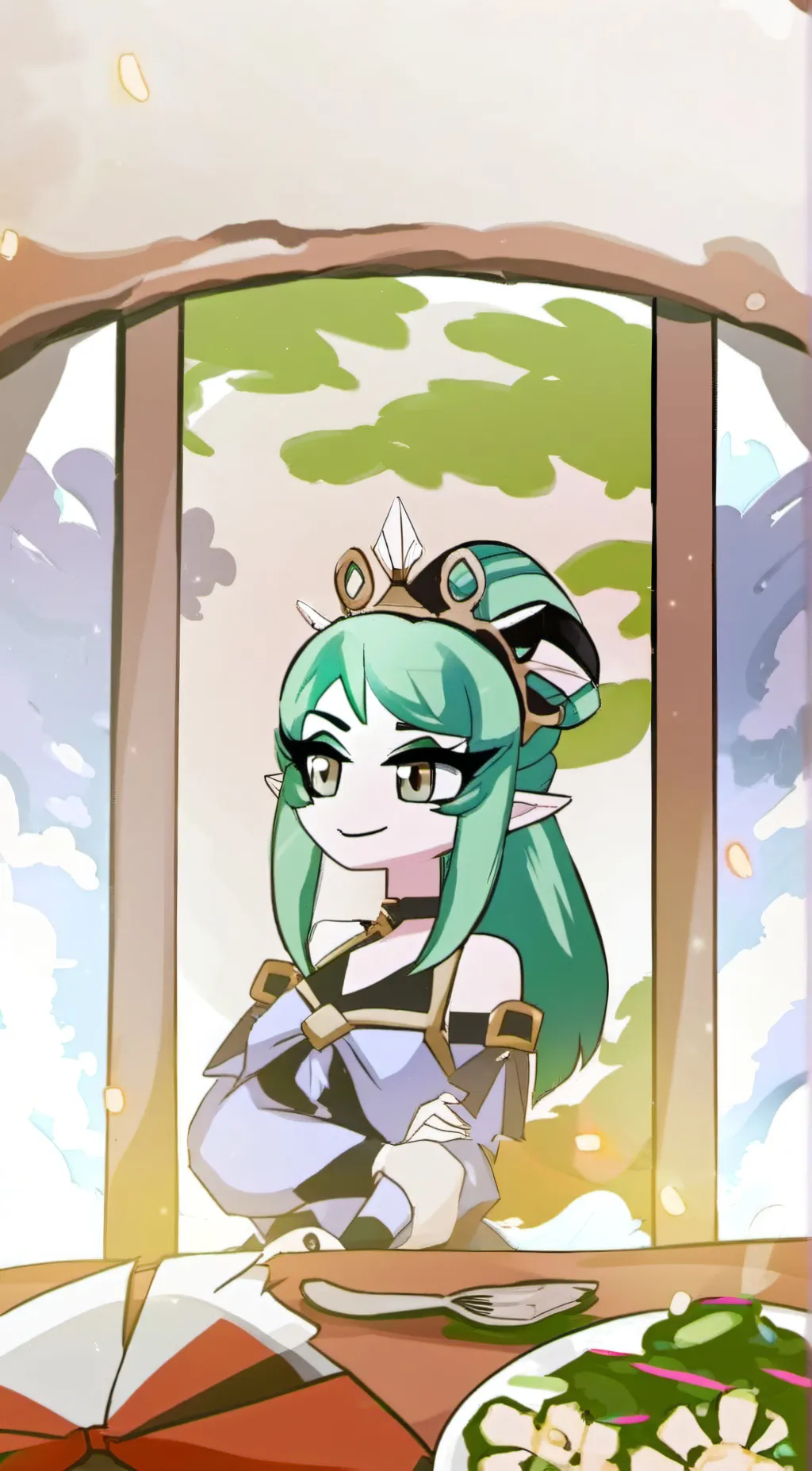 ai character: velvet background