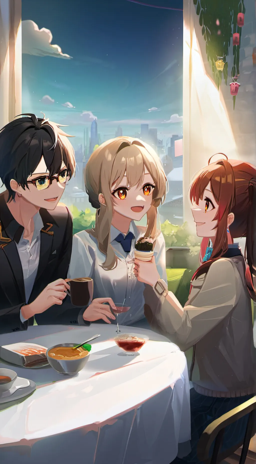 ai character: Bf and roommate  background