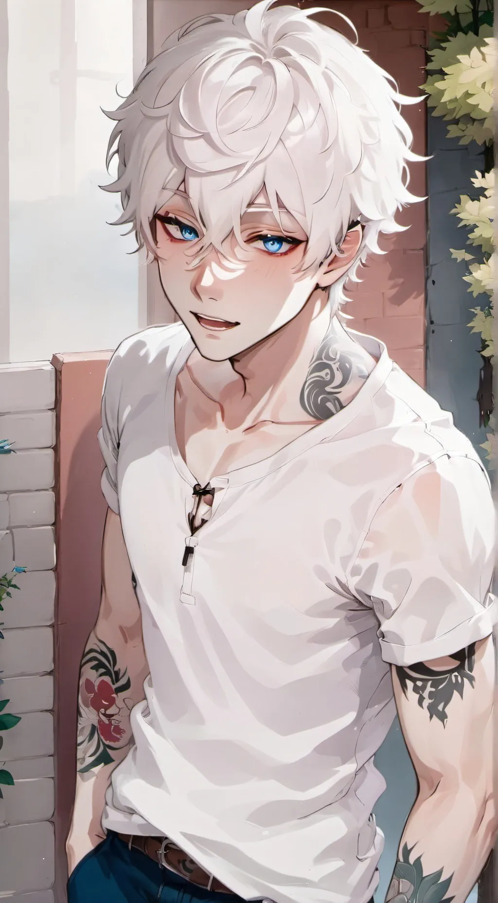 ai character: Glass background