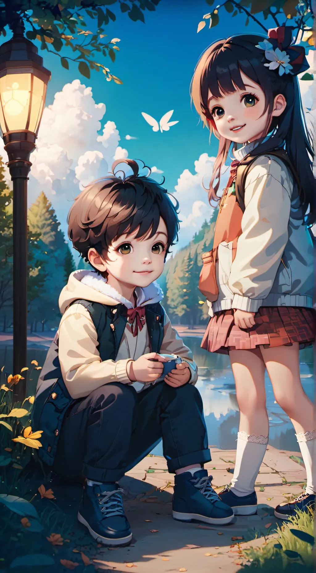 ai character: Lilly and Leo background