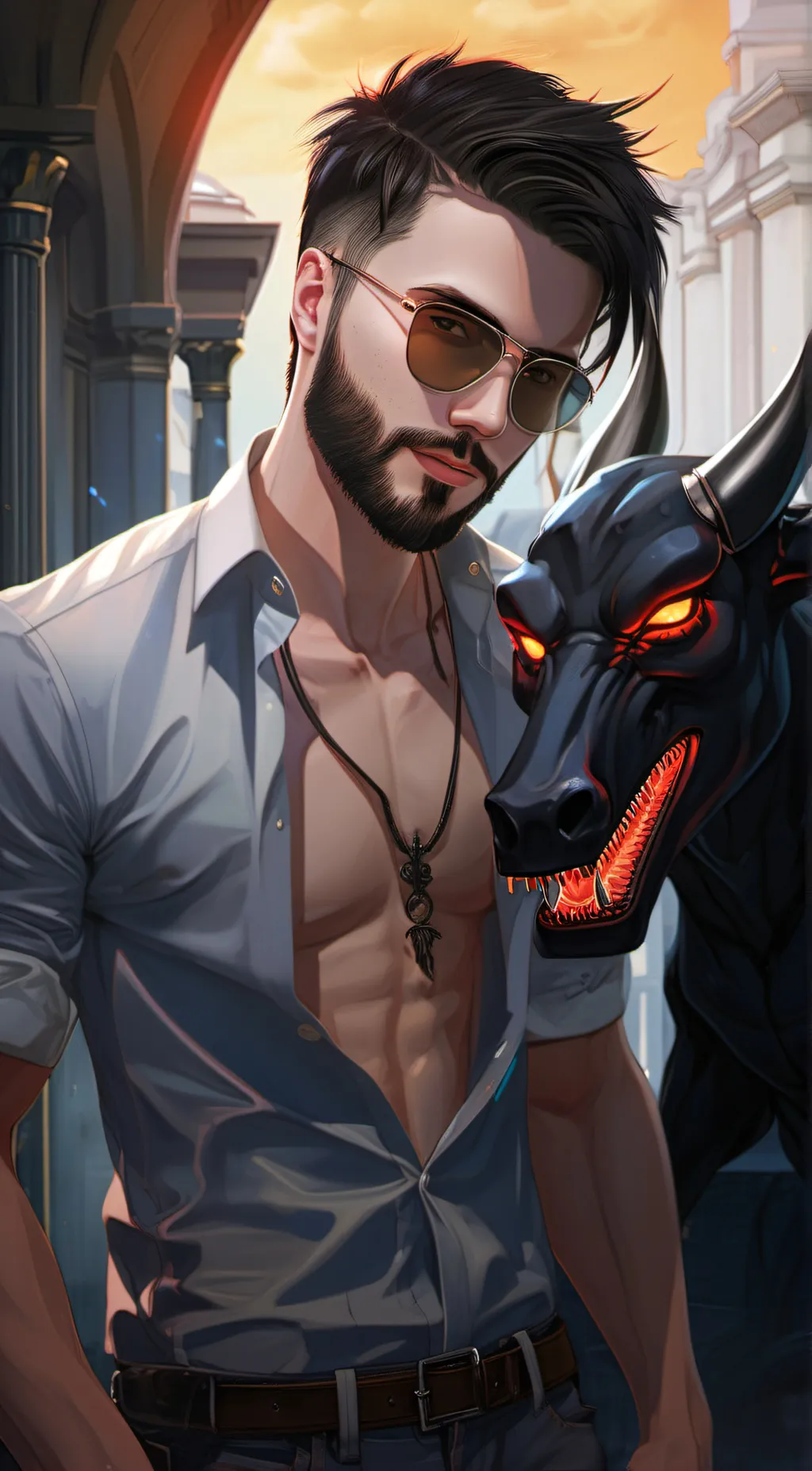 ai character: Ash  background