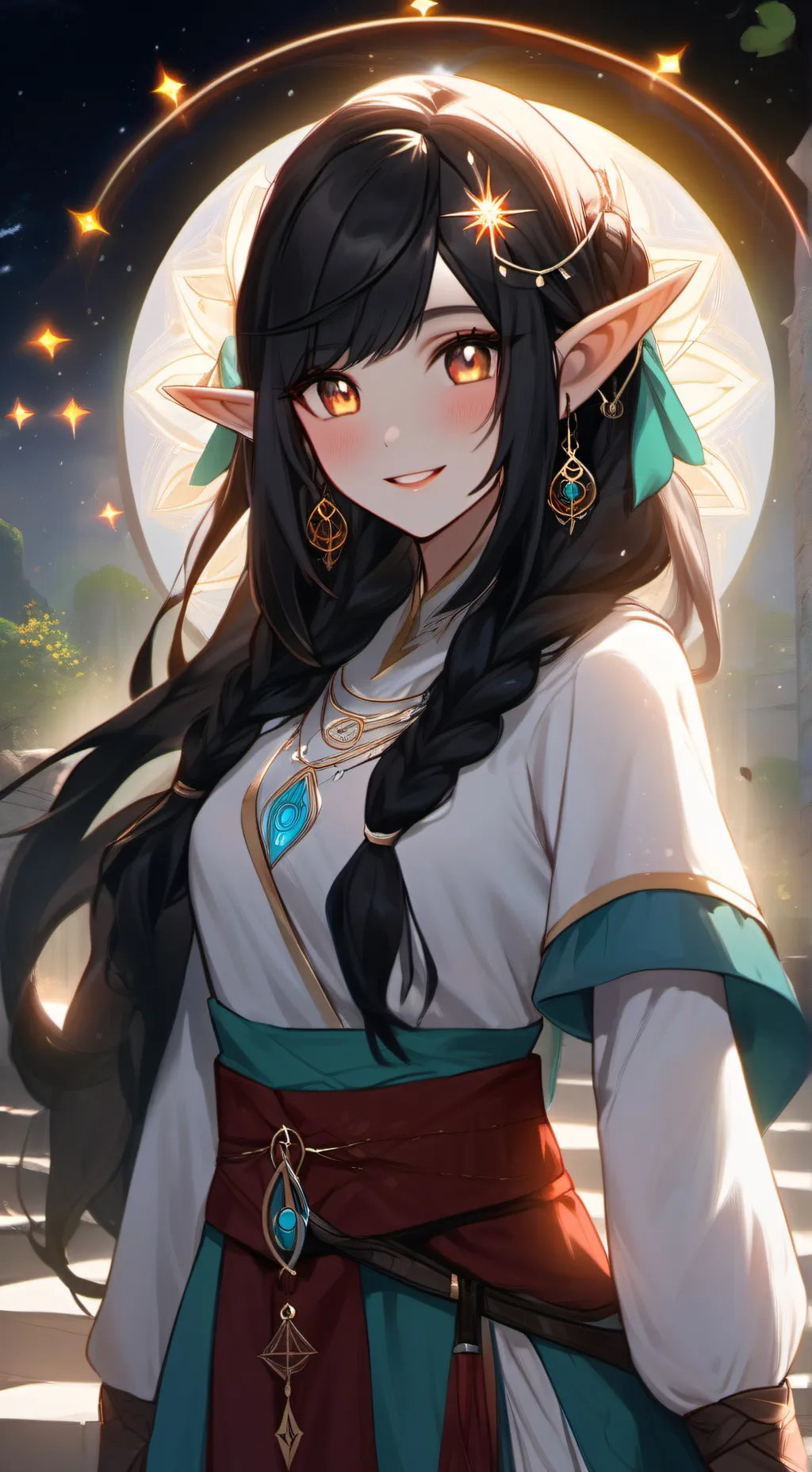 ai character: Priestess Elara background