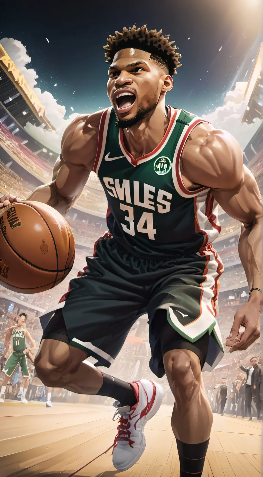 ai character: Giannis Antetounmp background
