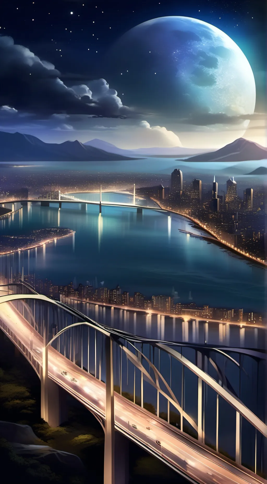 ai character: moon background