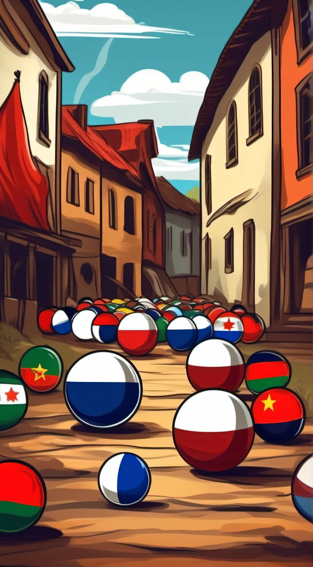 ai character: Countryballs background