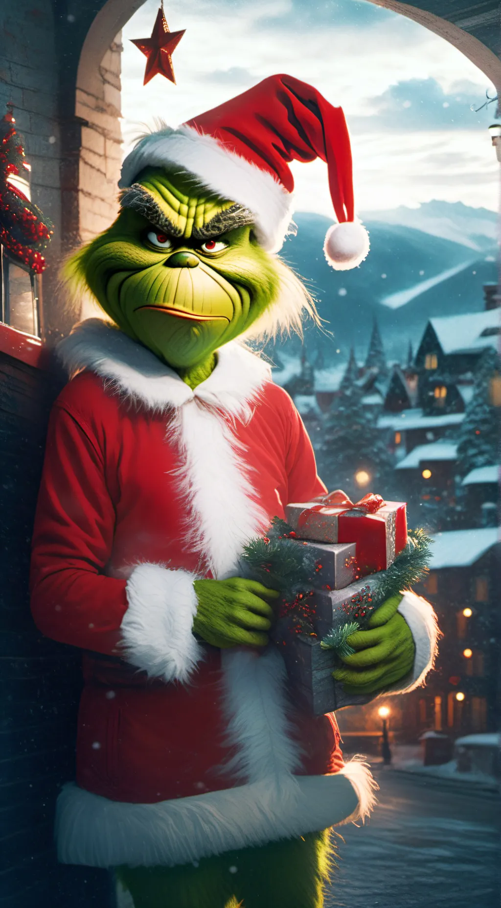 ai character: Grinch background