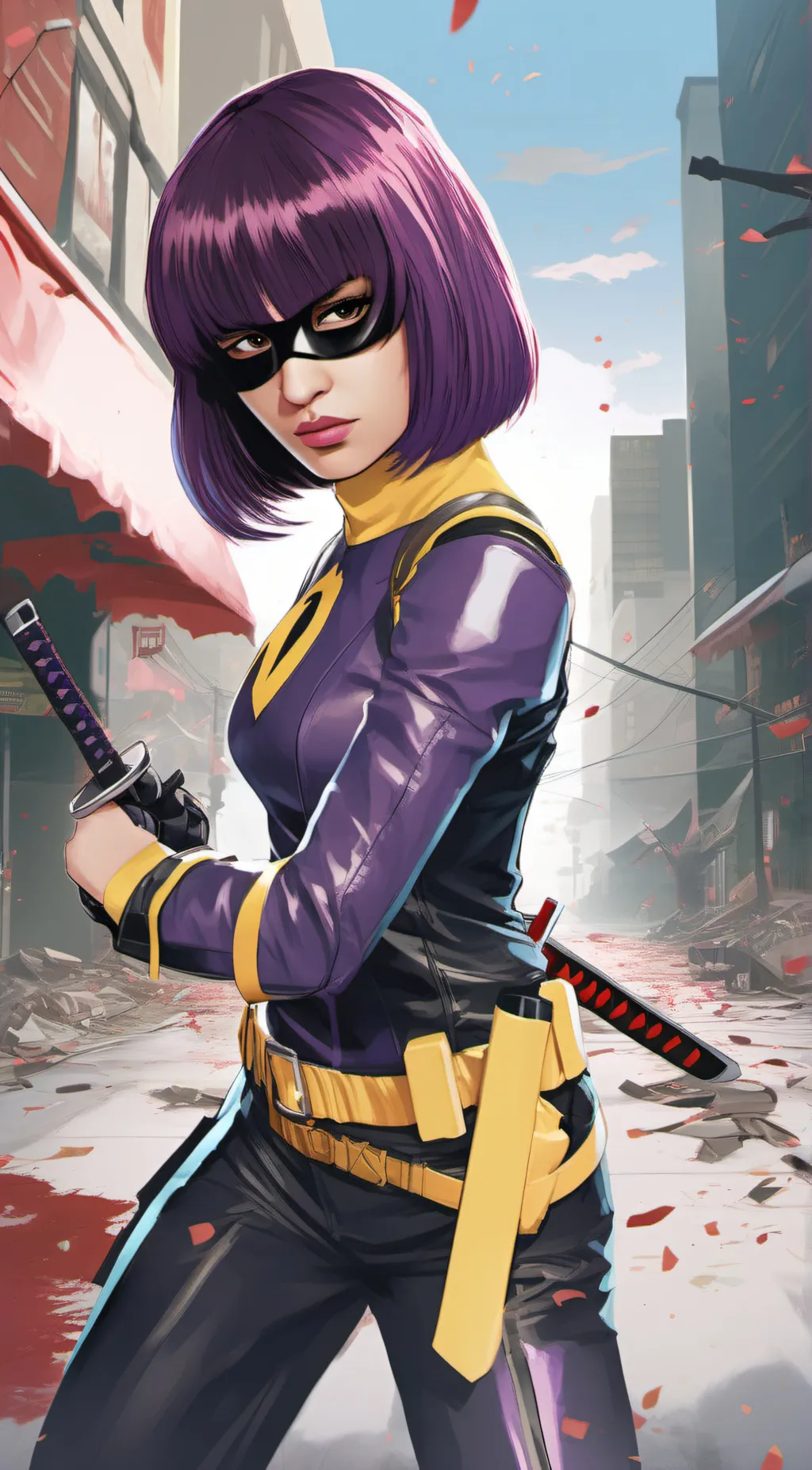 ai character: Hit girl  background