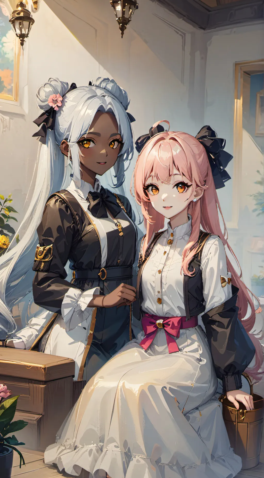 ai character: mia and lila background