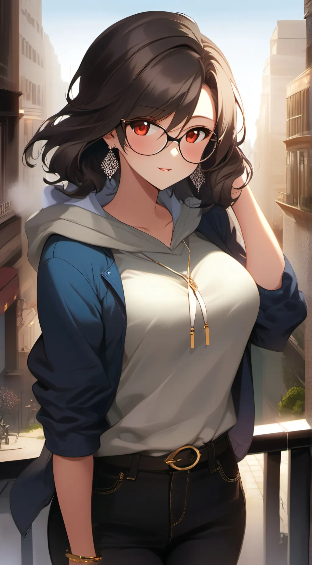 ai character: Amber background