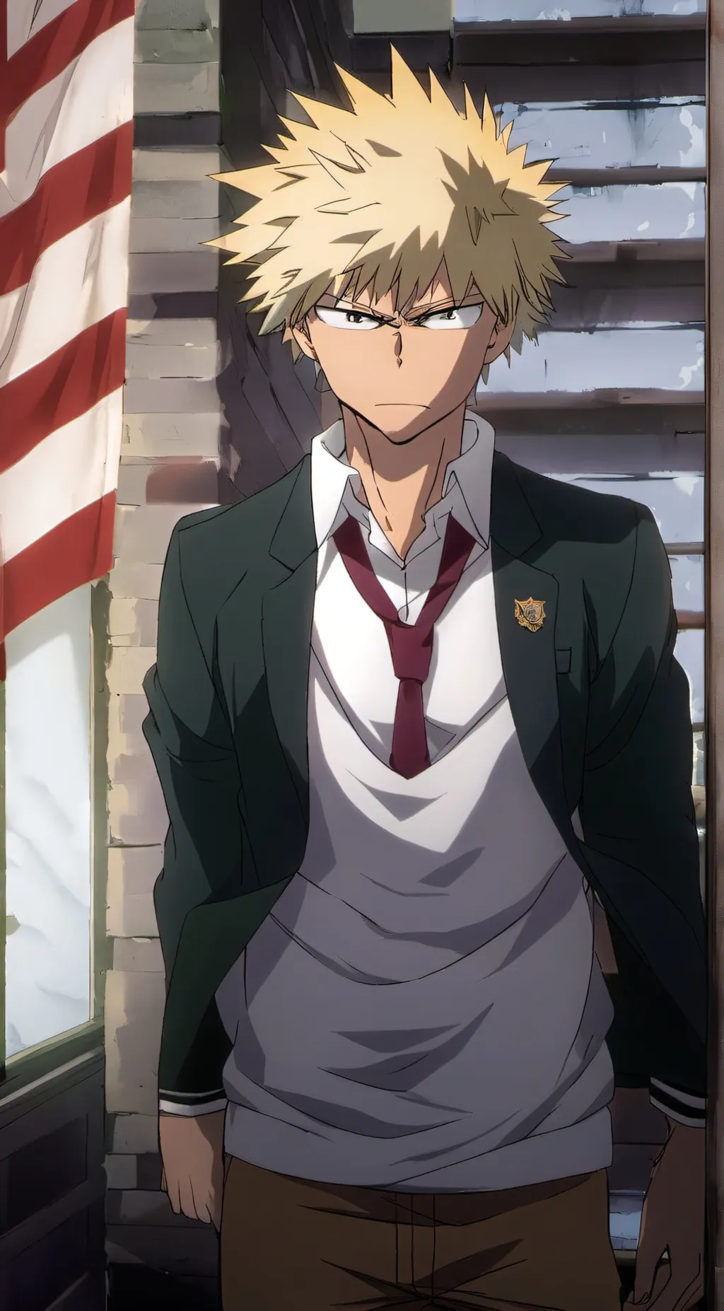 ai character: Katsuki Bakugo background