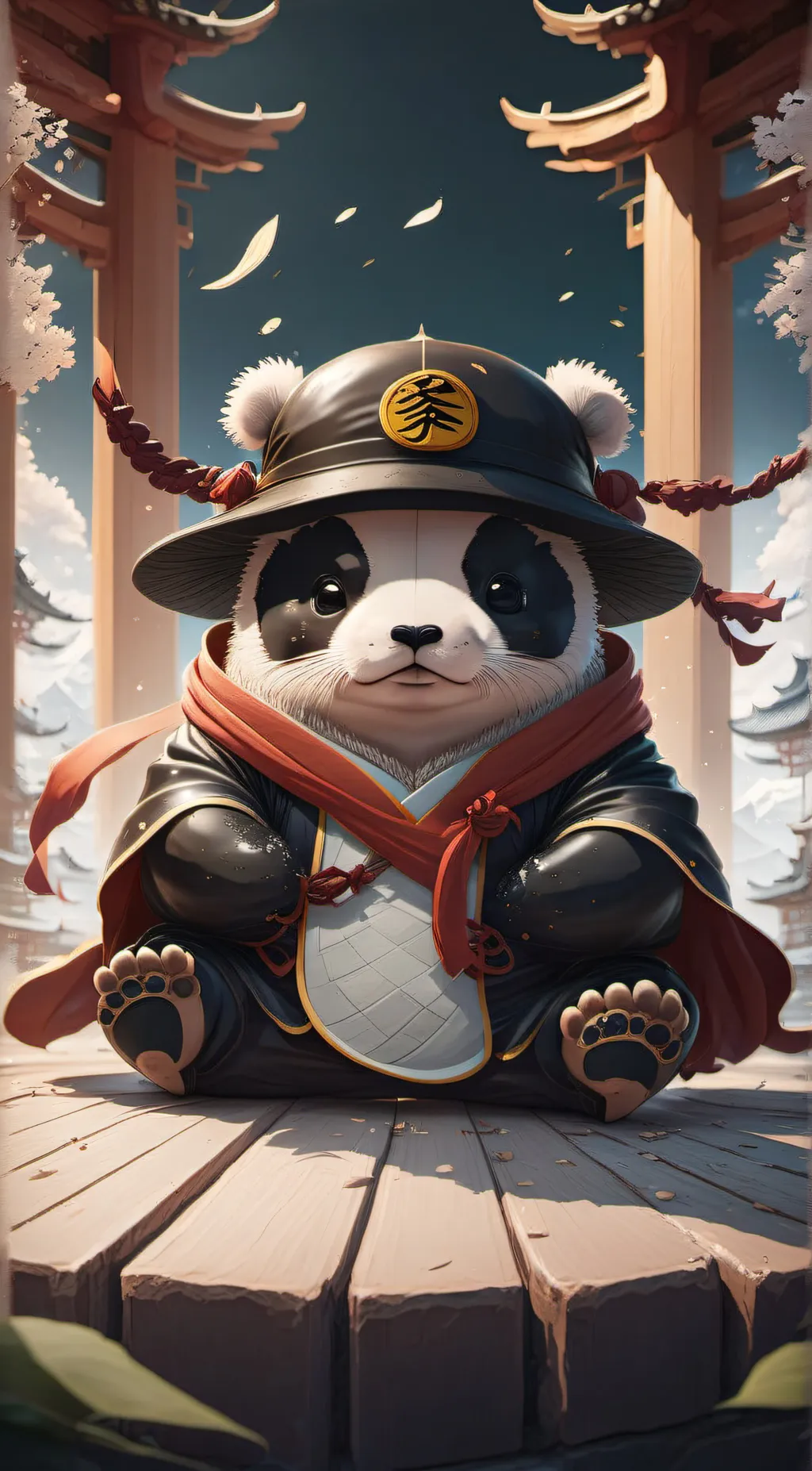 ai character: Panda man background