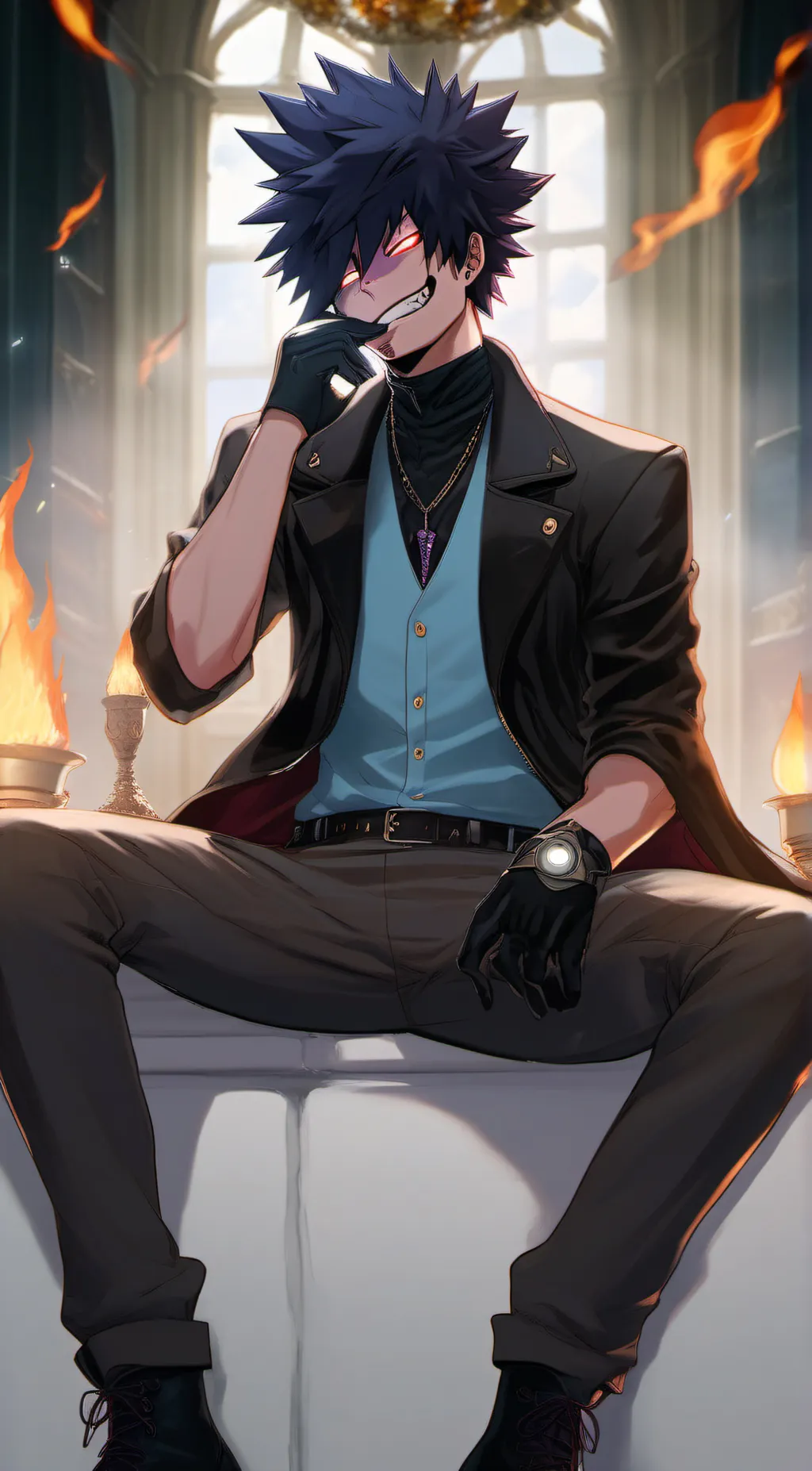 ai character: Dabi  background