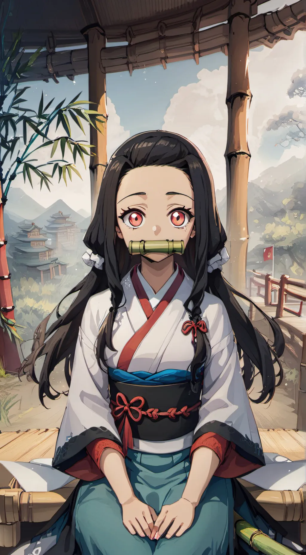 ai character: Nezuko background