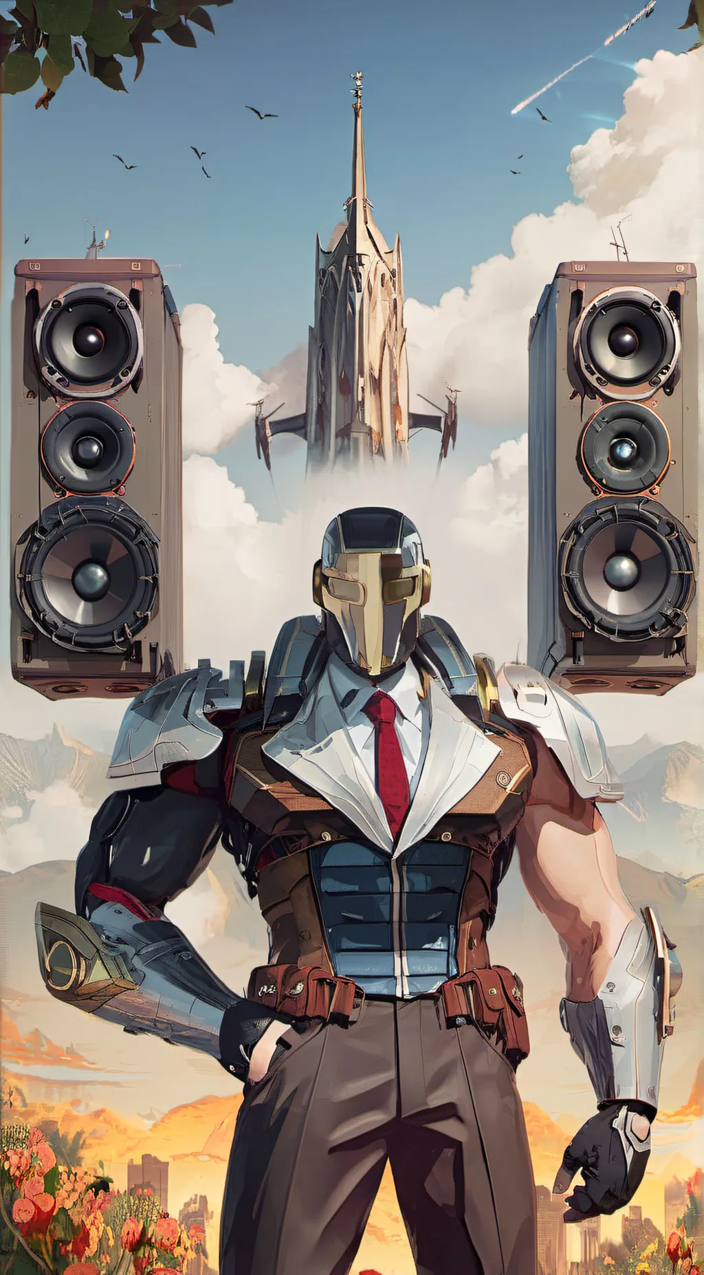 ai character: Titan speakerman  background